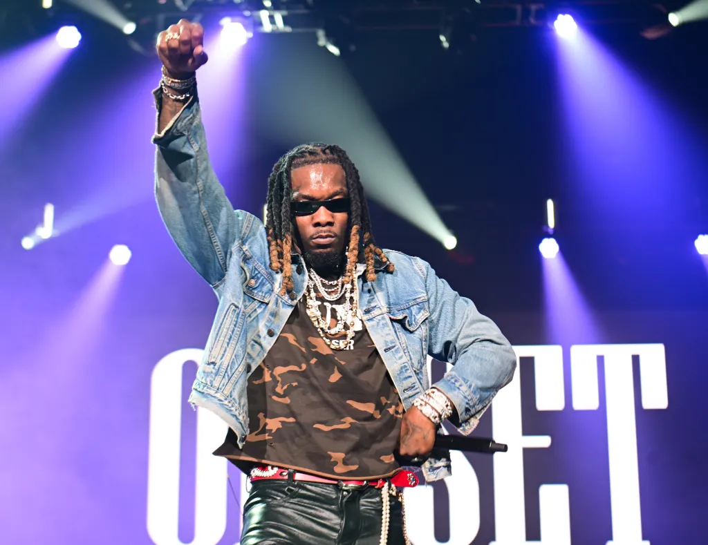 Offset performs on stage during Hot 107.9 Birthday Bash 2025.