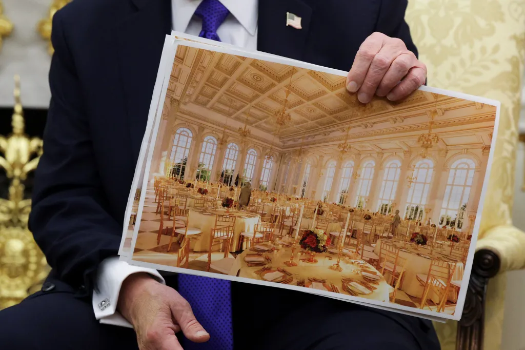 Illustration of President Trump's proposed White House ballroom.