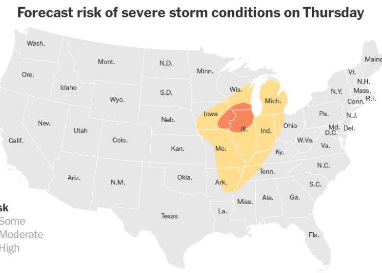 Strong Storms Bring a Threat of Tornadoes on Thursday