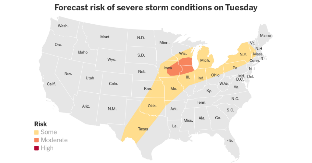 Storms Leave a Trail of Warnings Across the Midwest