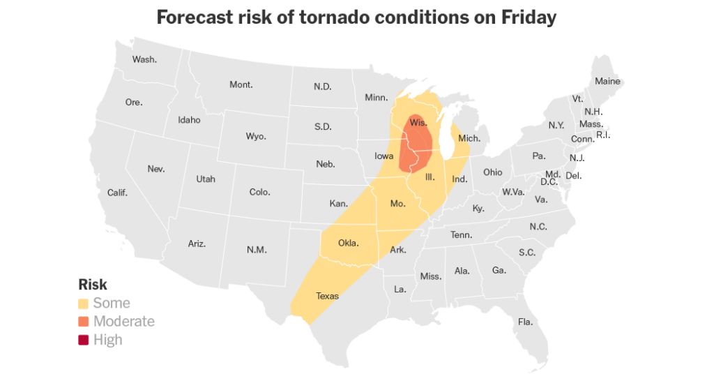 Tornadoes Reported Across the Midwest as Powerful Storms Slam the Region