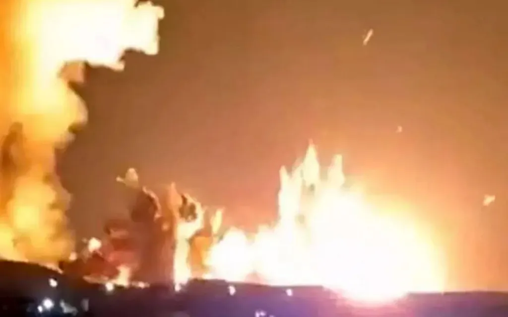 Explosion at a large ammunition depot in Isfahan.