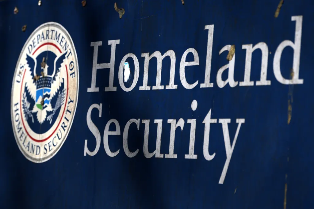 Department of Homeland Security sign.