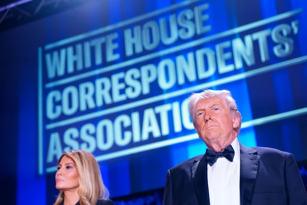 President Donald Trump and First Lady Melania Trump attend the White House Correspondents' Dinner.