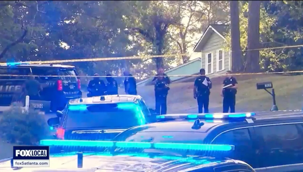 Police set up crime scene tae in DeKalb County after one of the attacks. 