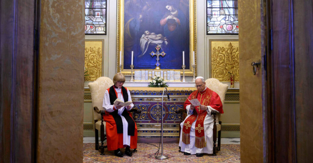 Female Anglican Leader Prays With Pope, Signaling Unity and Recalling Divide