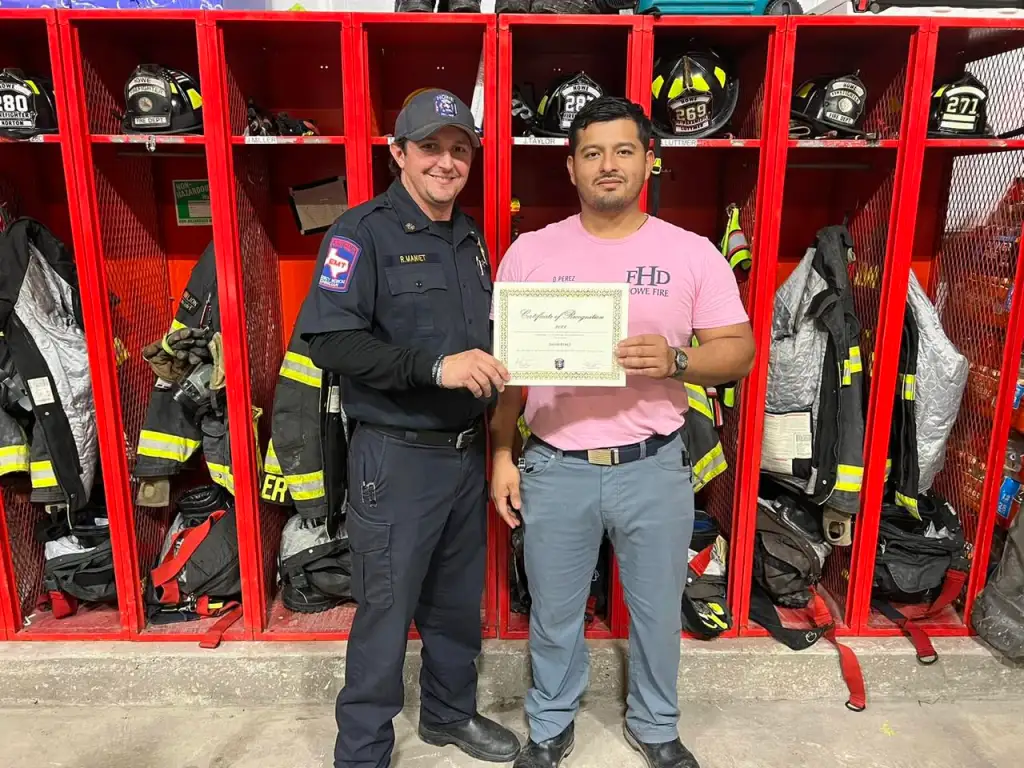 During the year the alleged abuse occurred, Perez-Glass was reportedly named Firefighter of the Year by the Howe Fire Department and promoted to lieutenant.