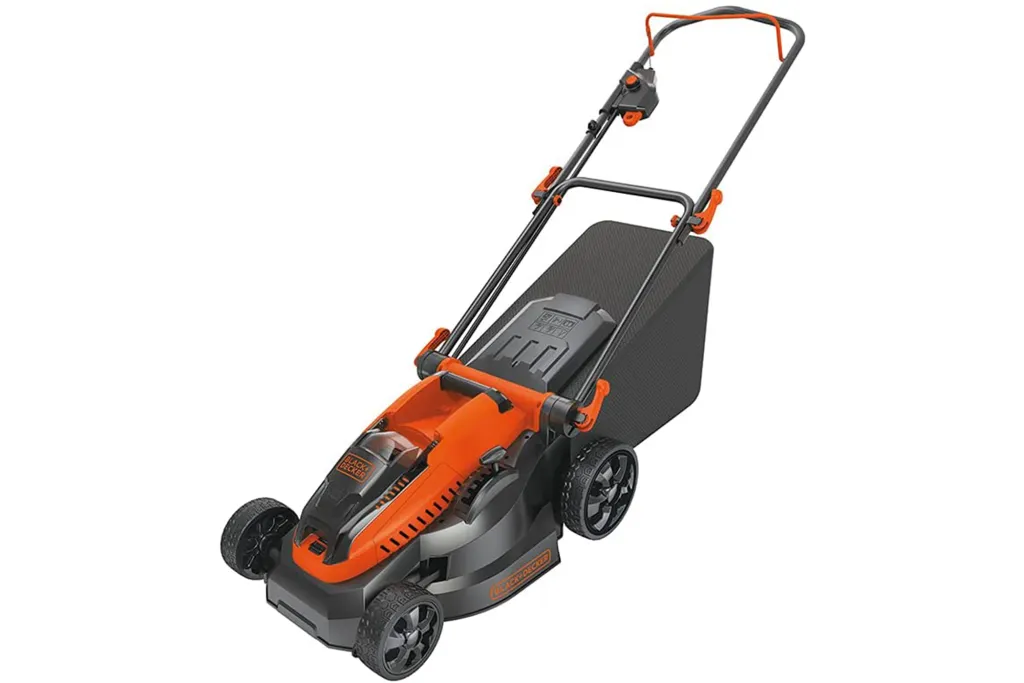 Black+Decker Cordless Lawn Mower, orange and black