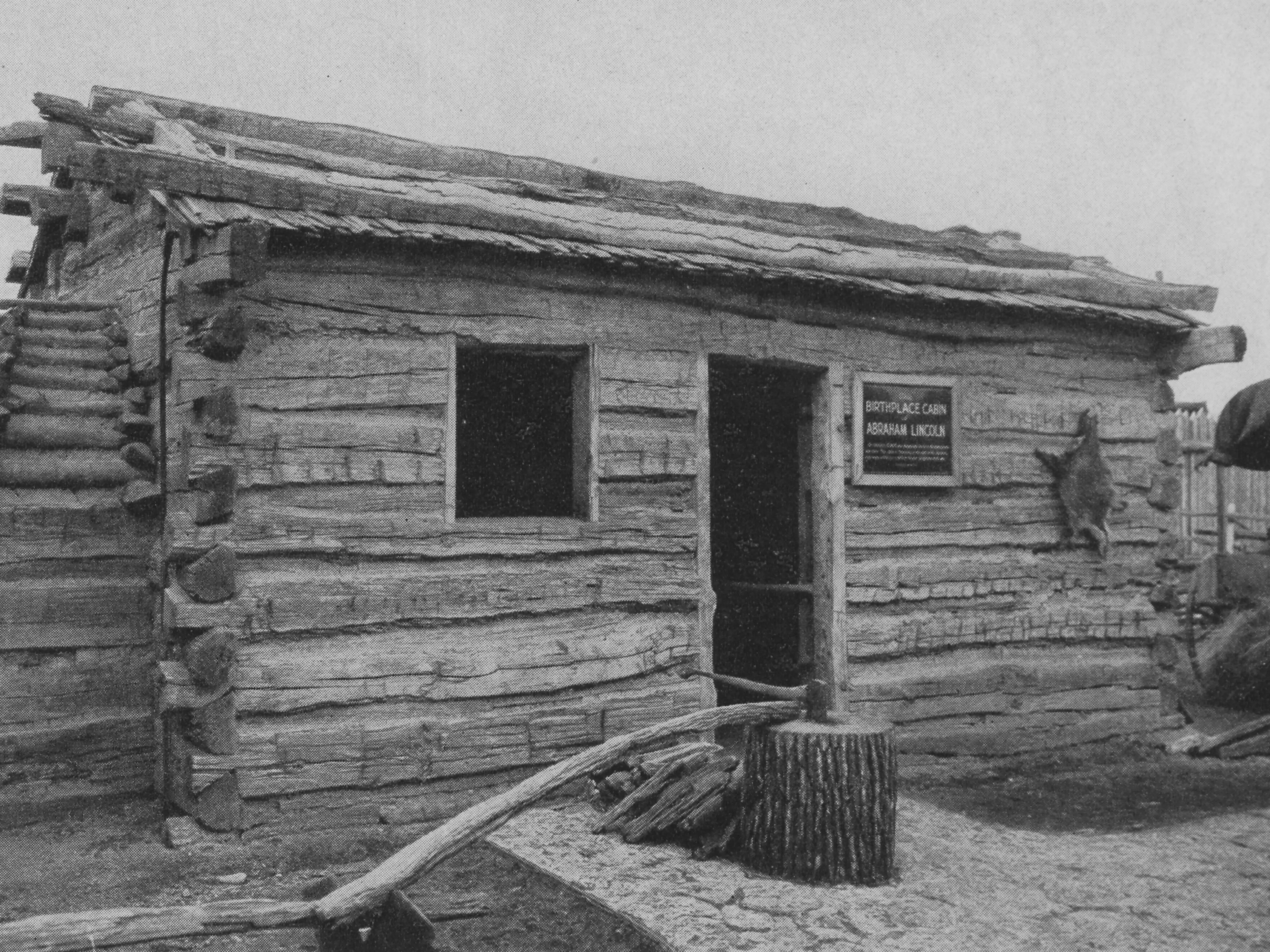 A recreation of the log cabin Abraham Lincoln was born in.