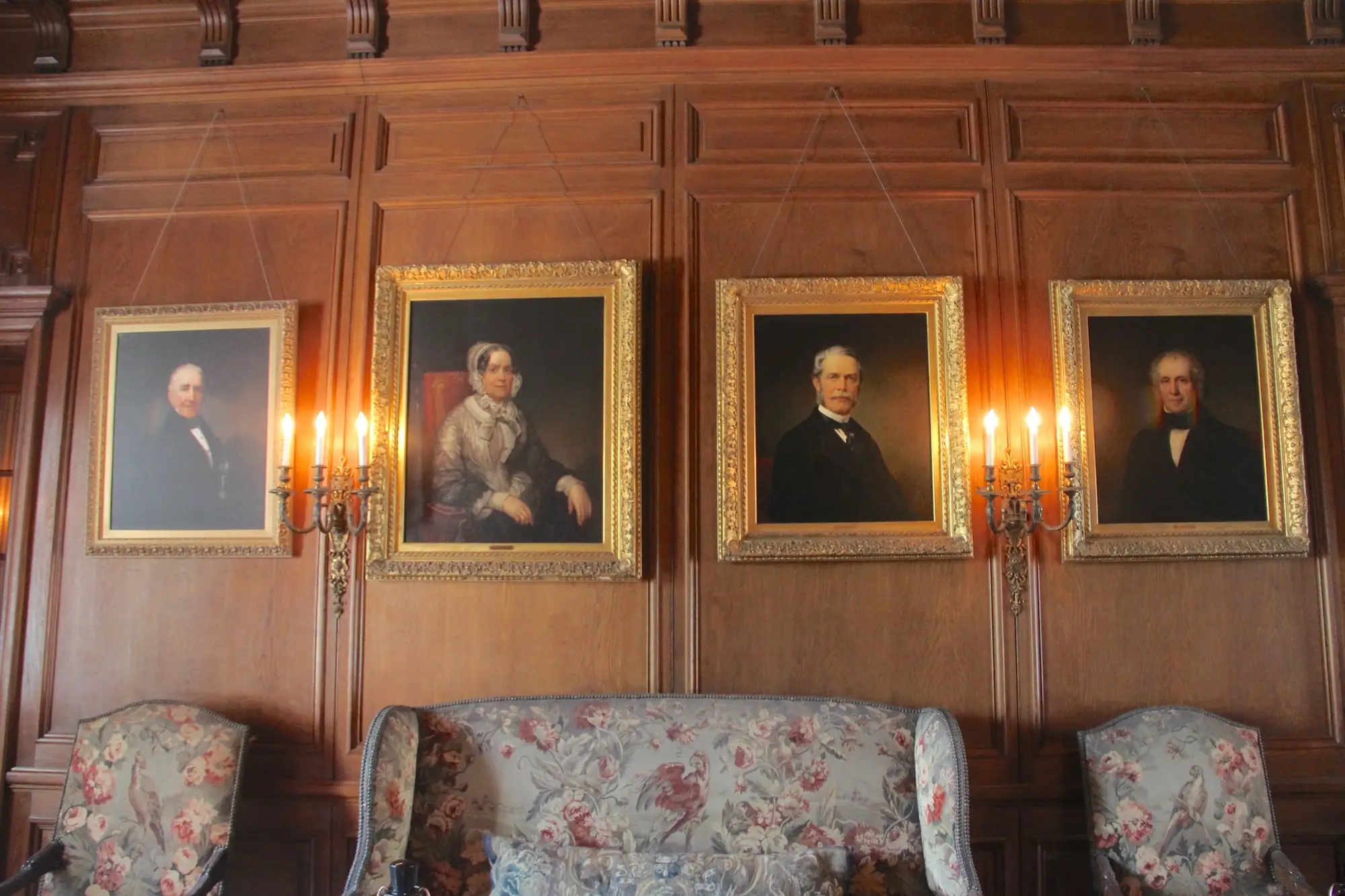 Portraits of the Mills' ancestors at Staatsburgh.