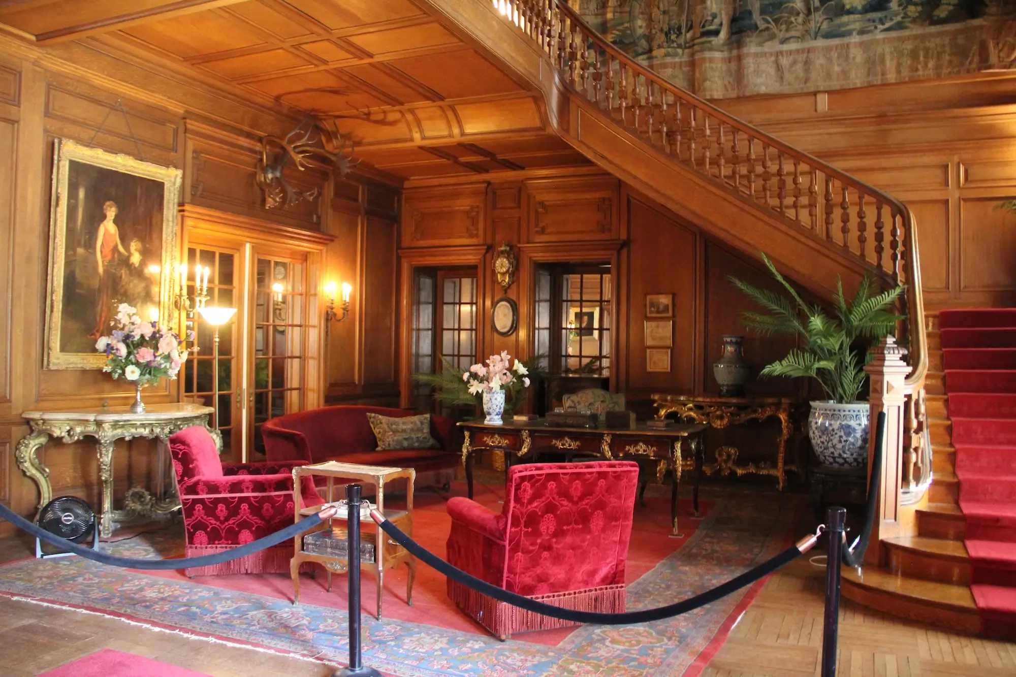 The entrance hall at Staatsburgh.