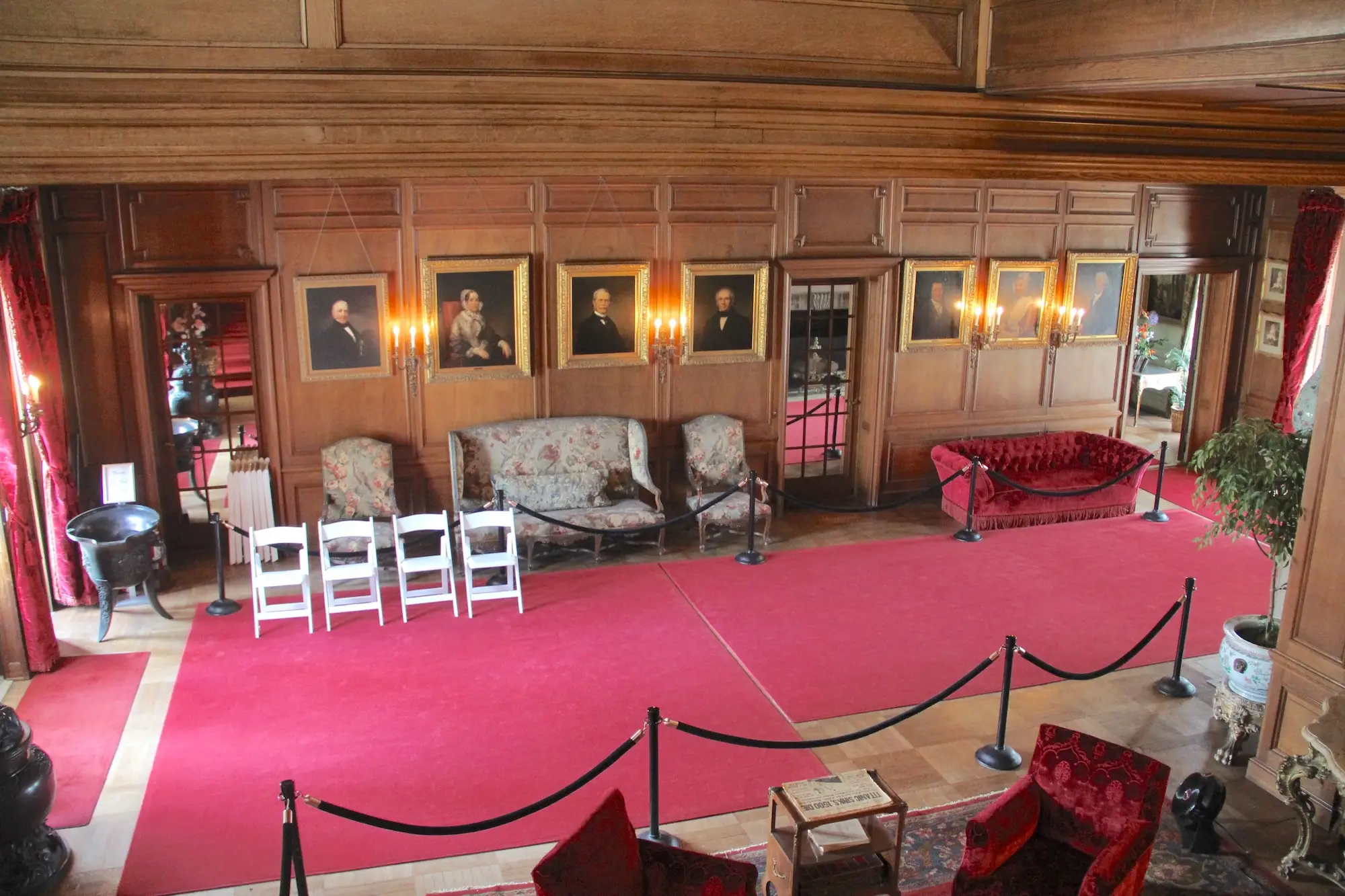 The entrance hall at Staatsburgh.