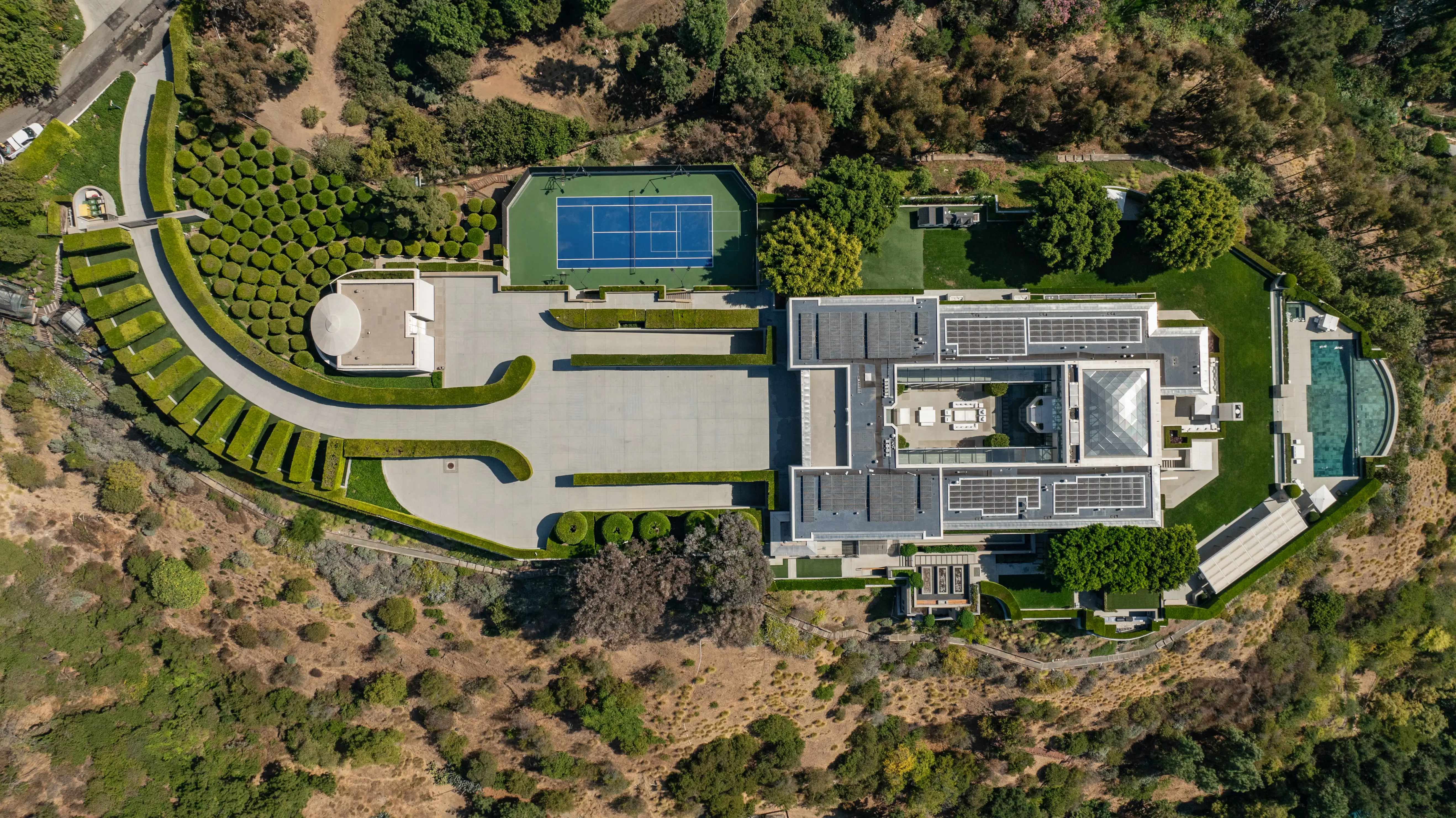 aerial view of pritzker estate