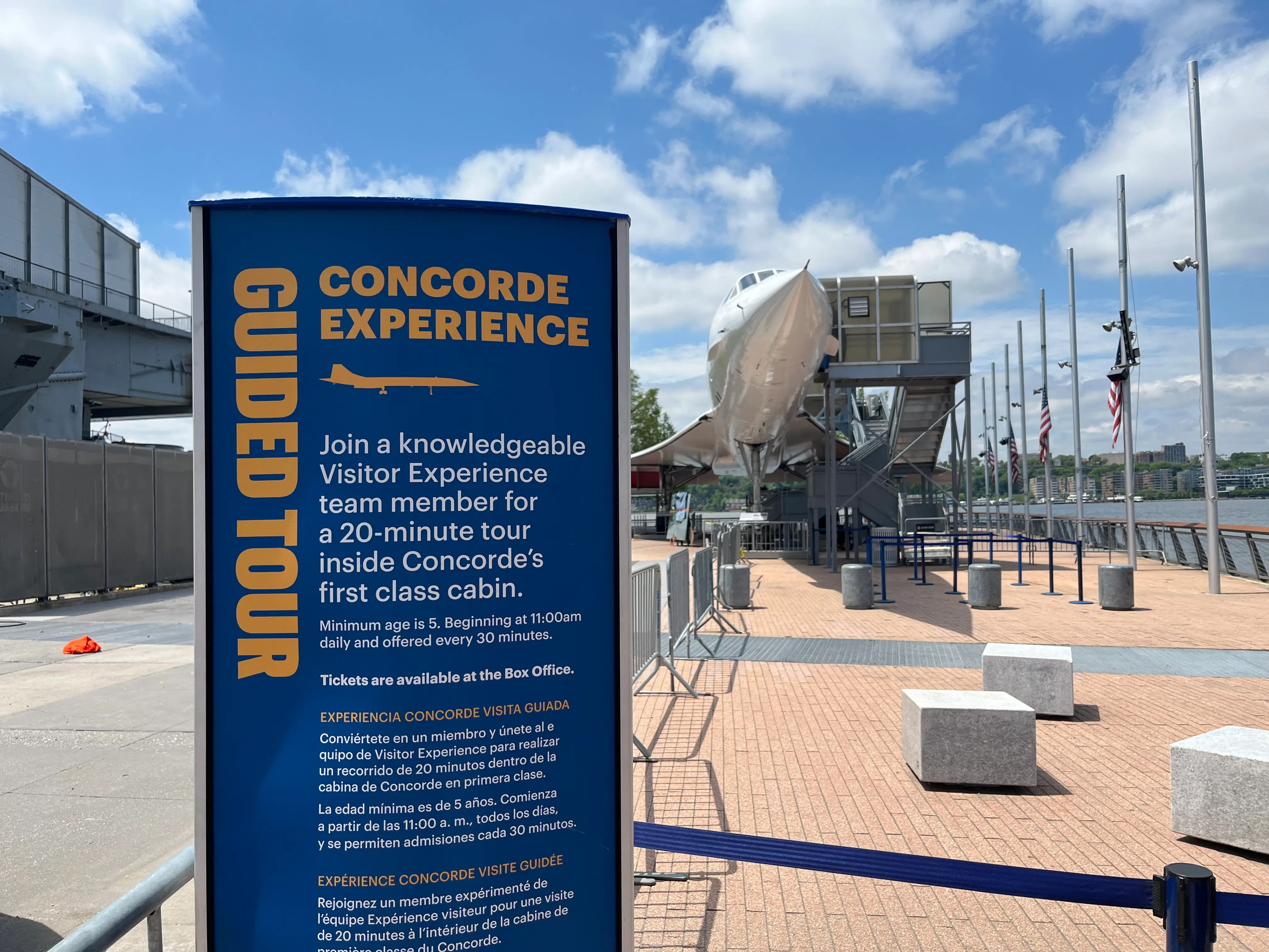 Outside the Concorde Experience at the Intrepid Museum.