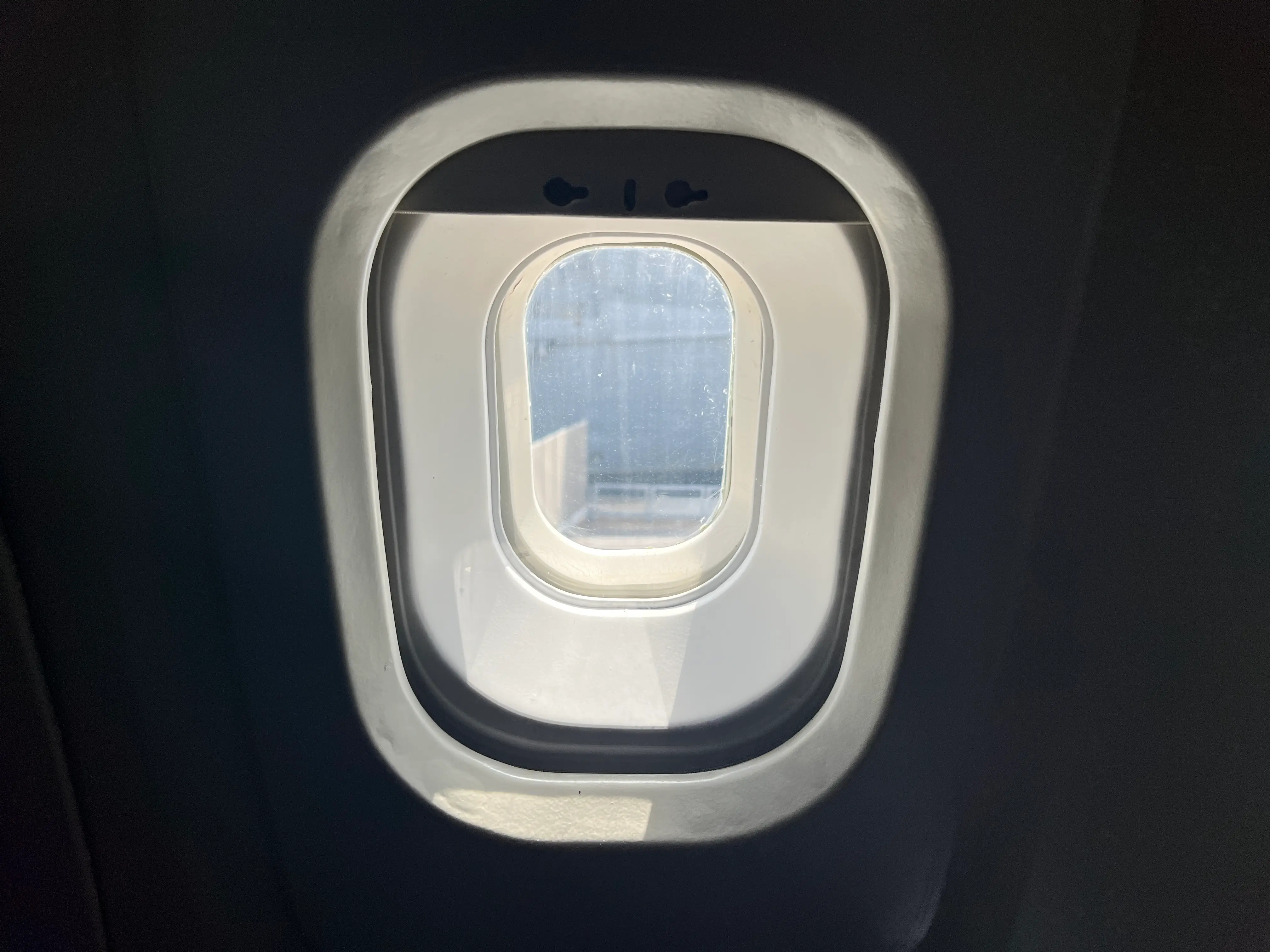 A small plane window.