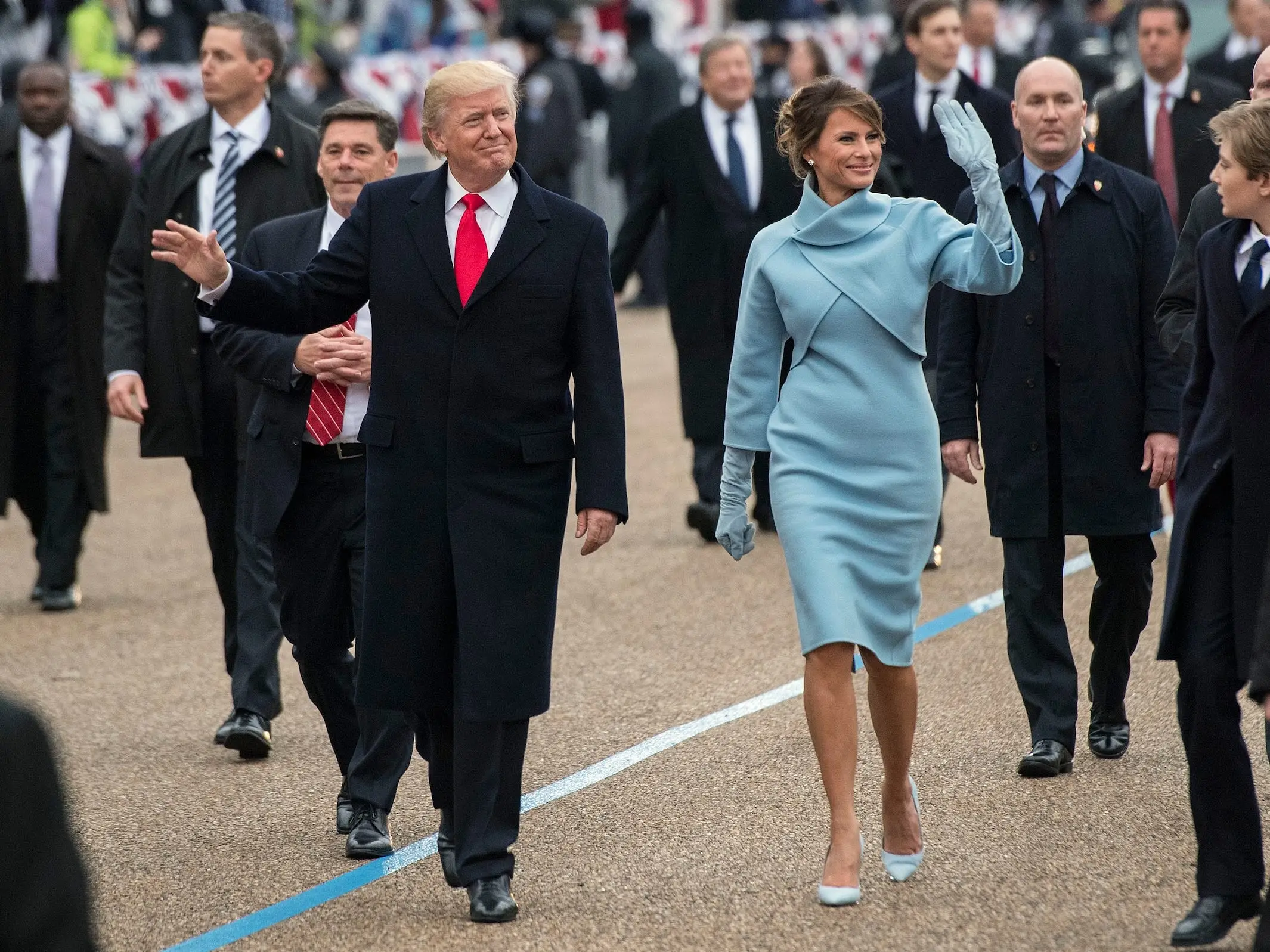 Donald and Melania Trump on Inauguration Day 2017.