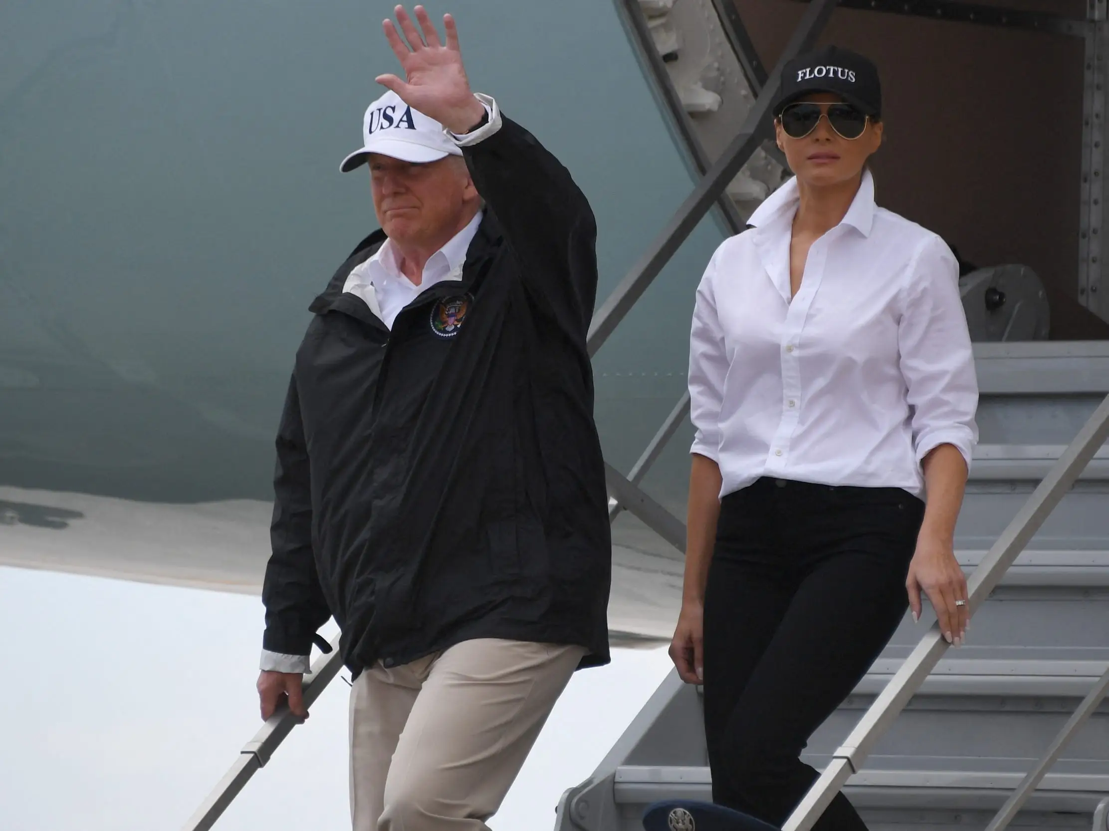 Donald and Melania Trump in Texas in August 2017.