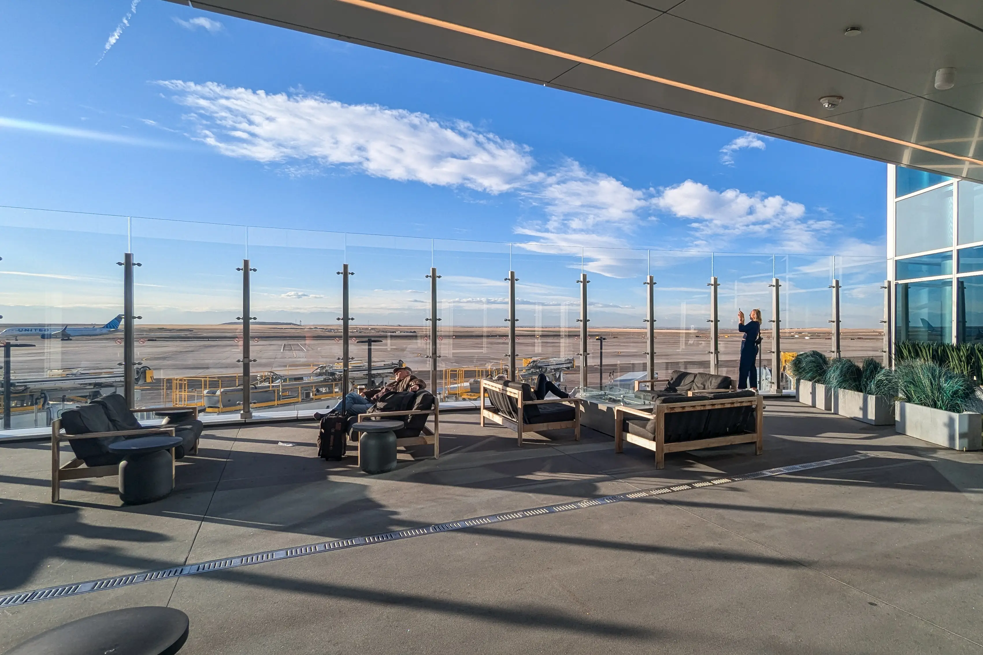 Outdoor patio at Denver airport