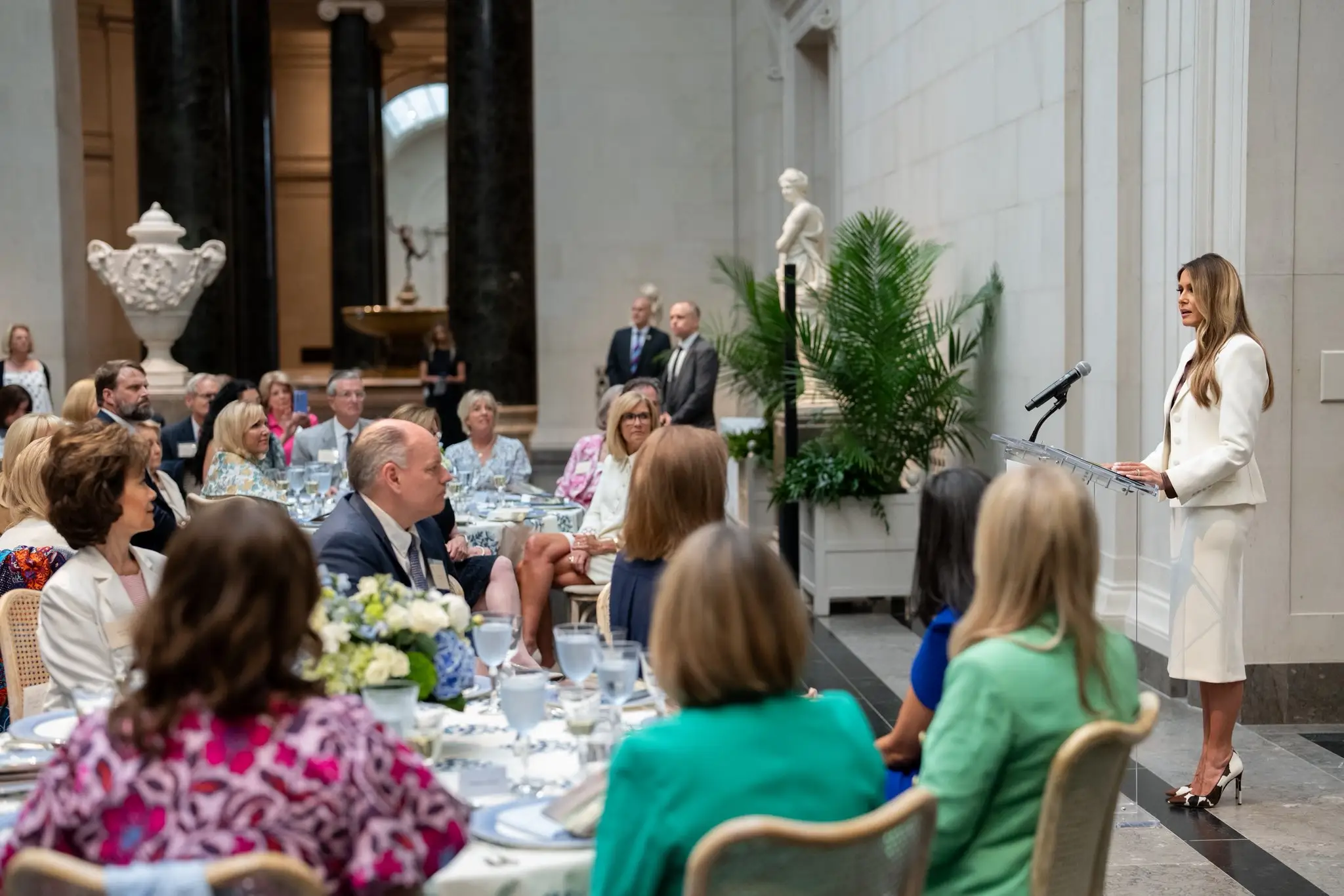 Melania Trump at the Senate Spouses Luncheon at the National Gallery of Art.