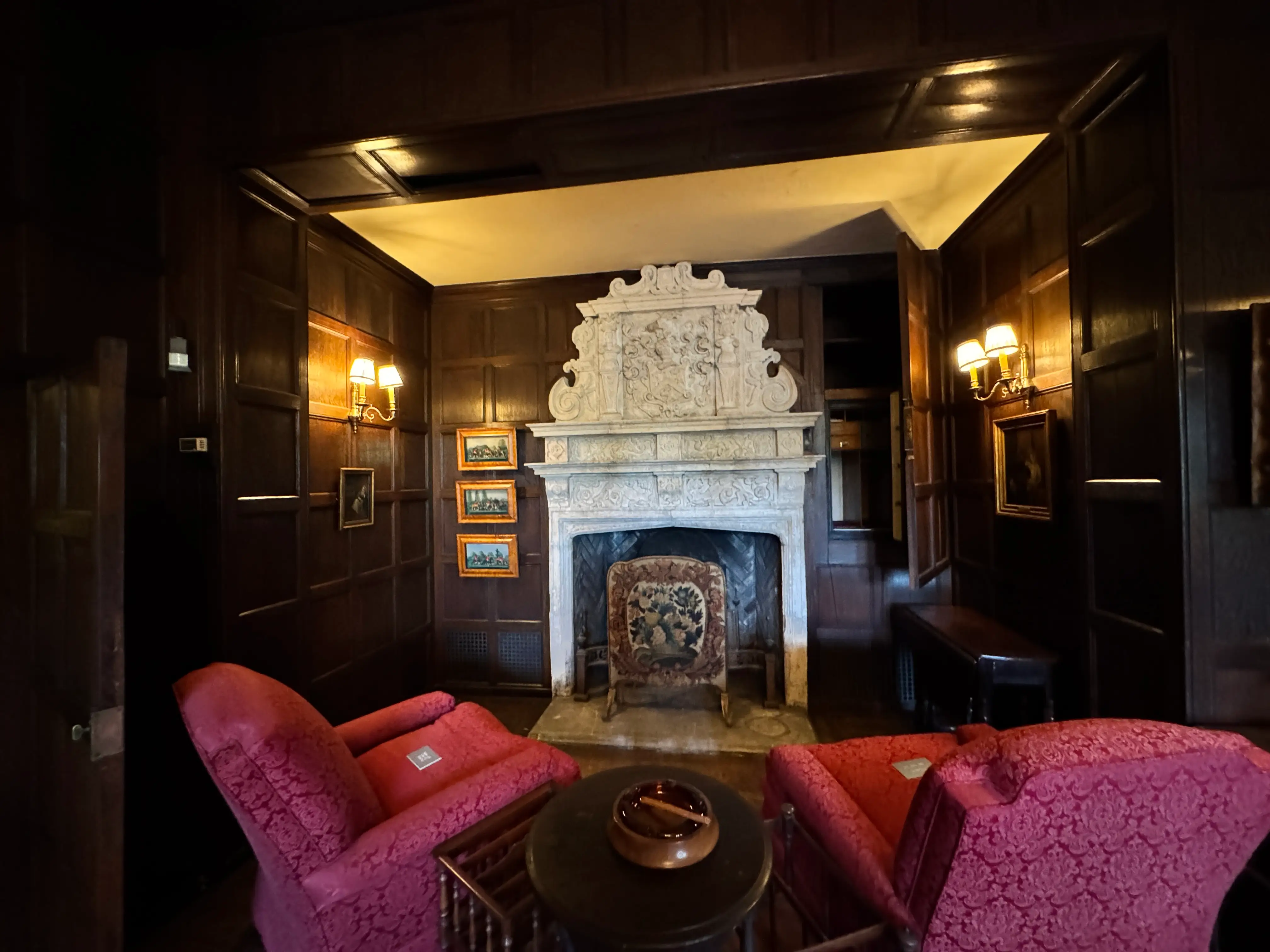 coe hall fireplace and study