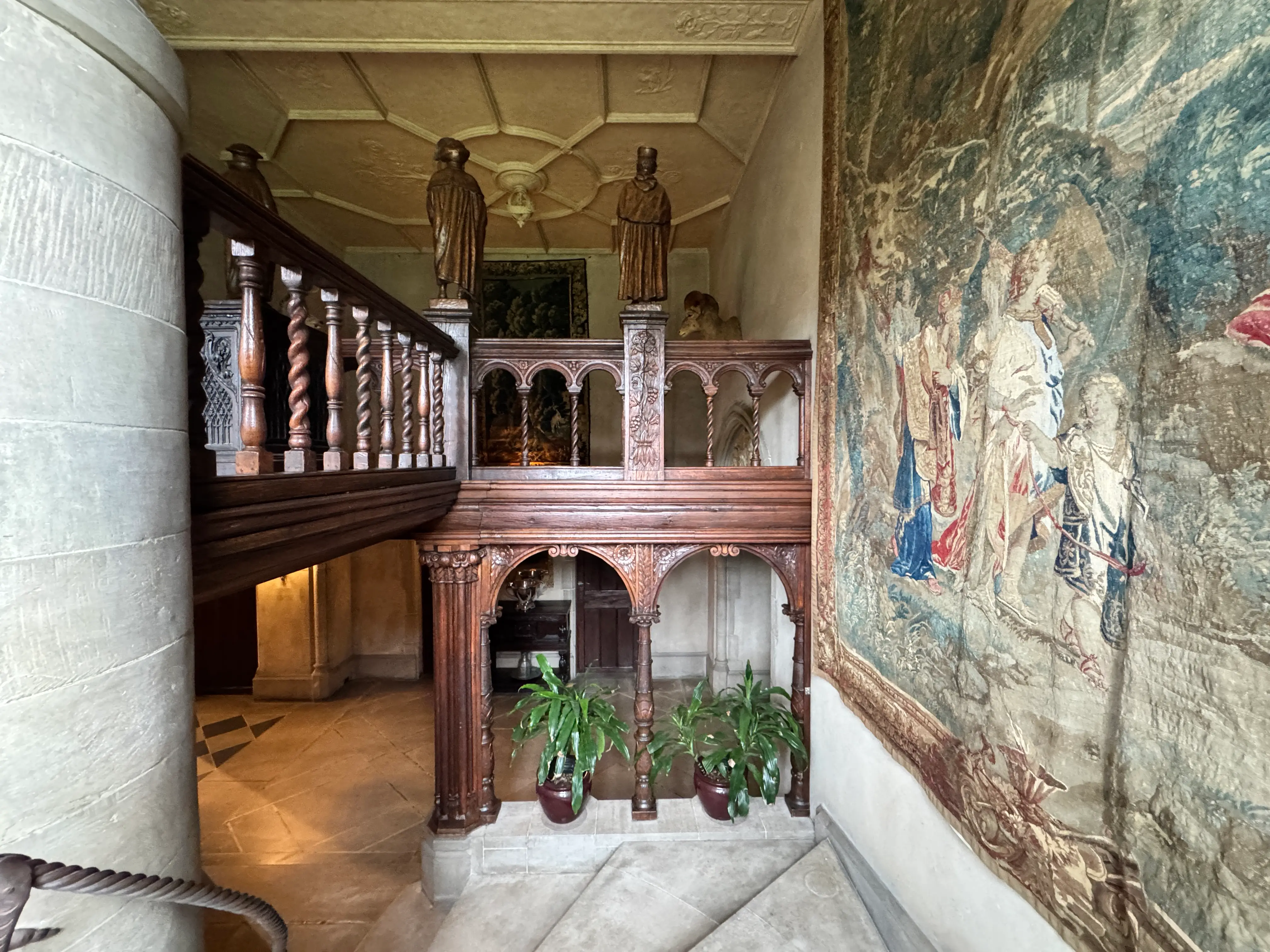view coming down the stairs coe hall