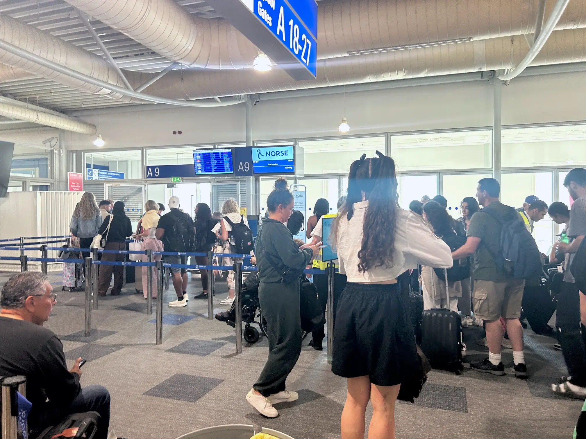 Line for boarding on Norse Atlantic flight