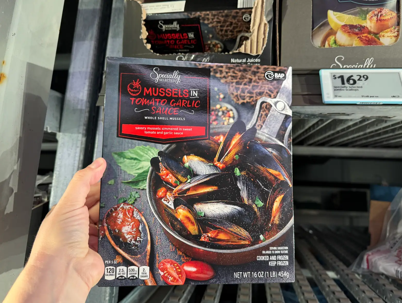 Frozen mussels from Aldi.