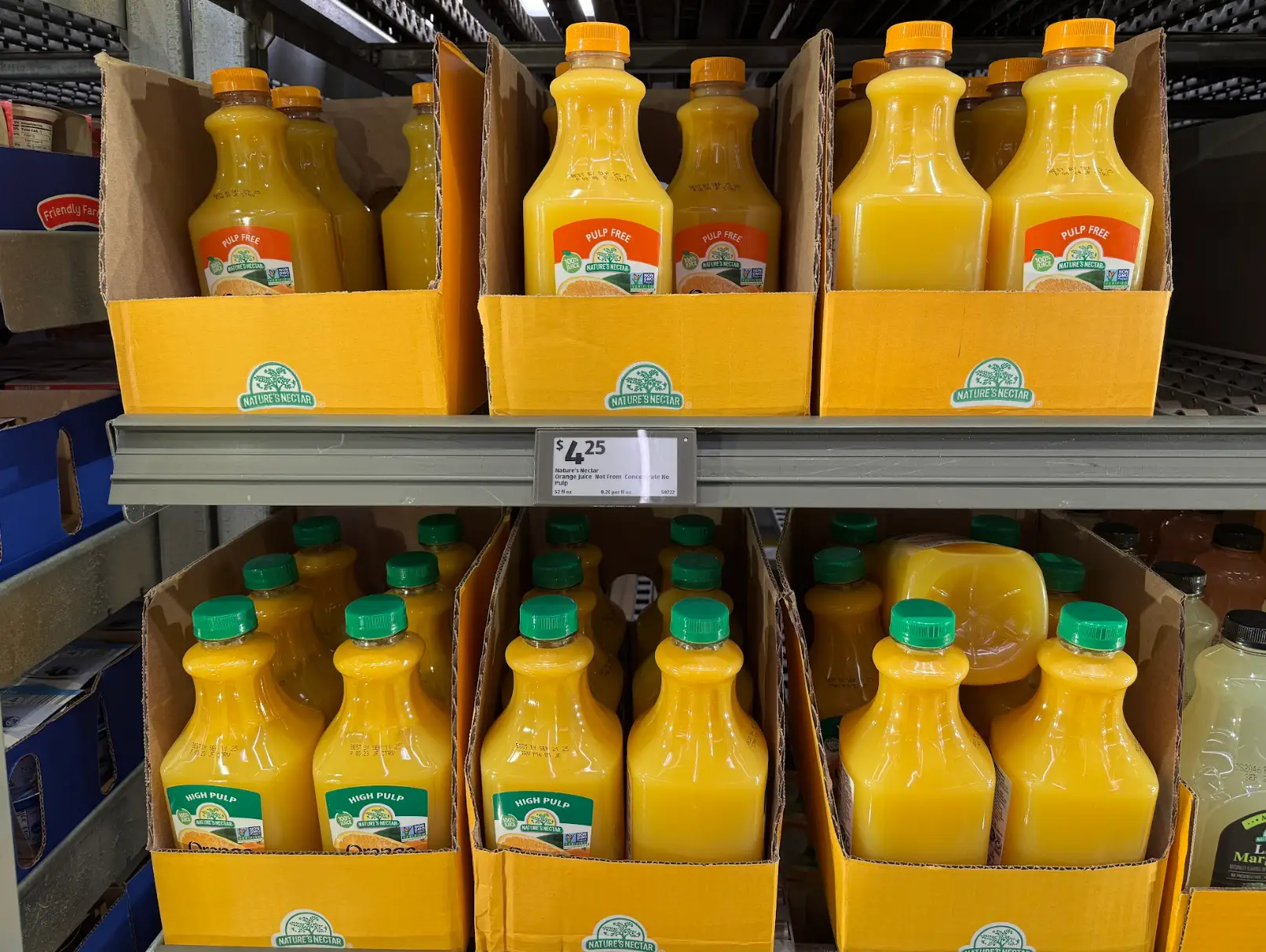 Nature's Nectar orange juice from Aldi.