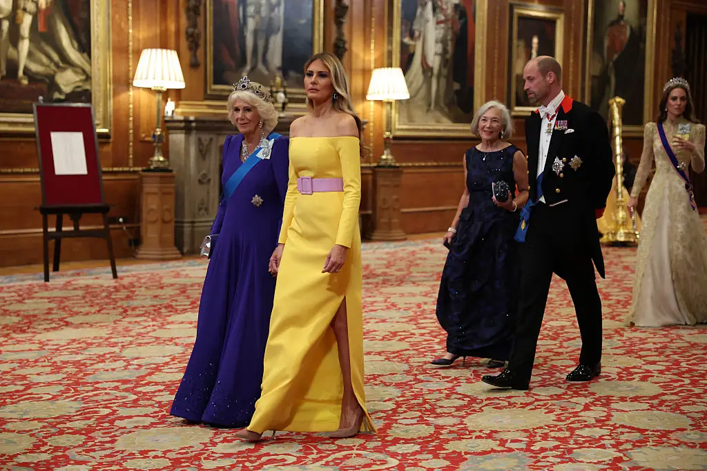 Melania Trump and Queen Camilla at a state dinner.