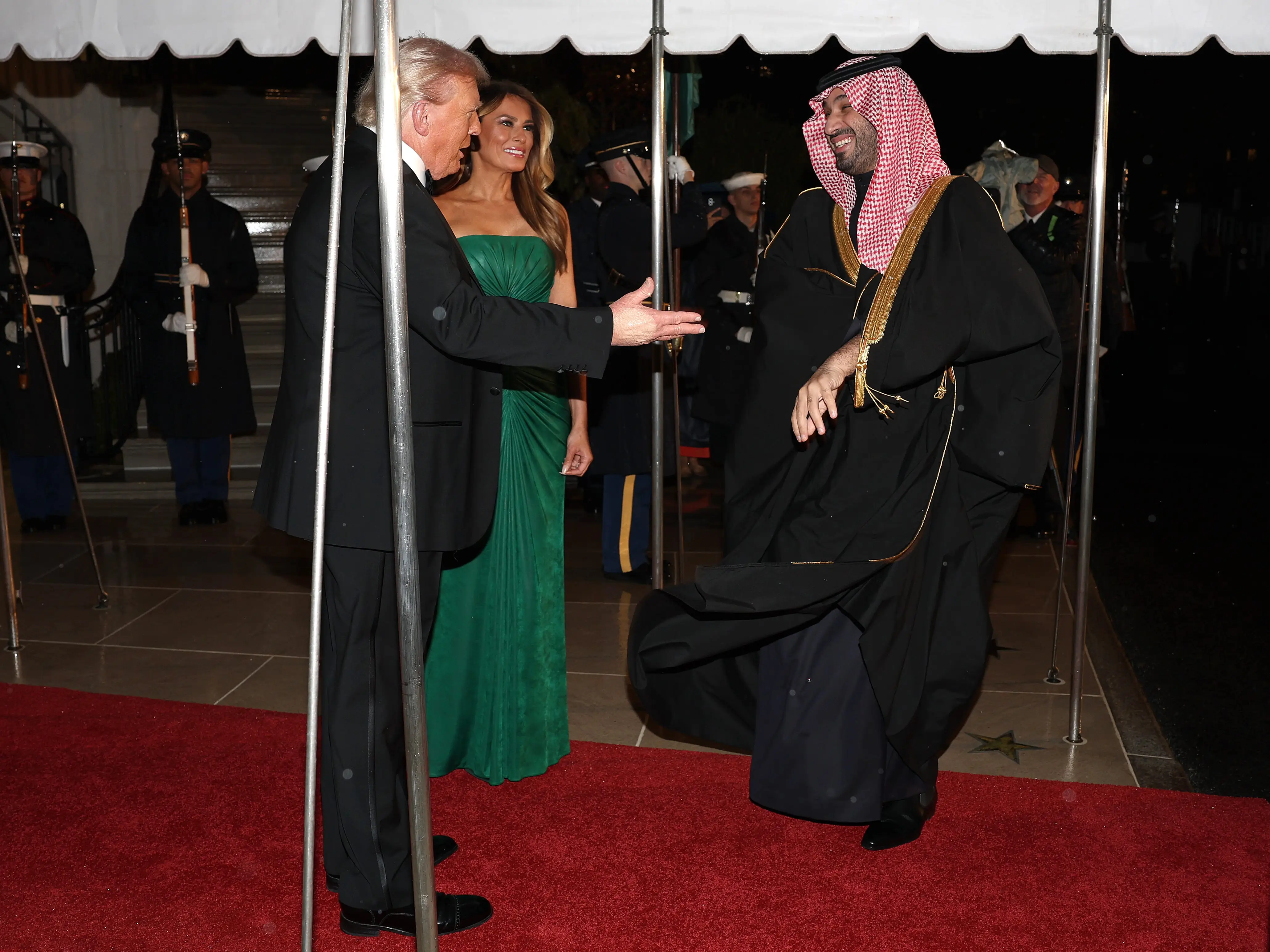 Donald Trump and Melania Trump welcomed Prime Minister of the Kingdom of Saudi Arabia Mohammed bin Salman to a state dinner at the White House.