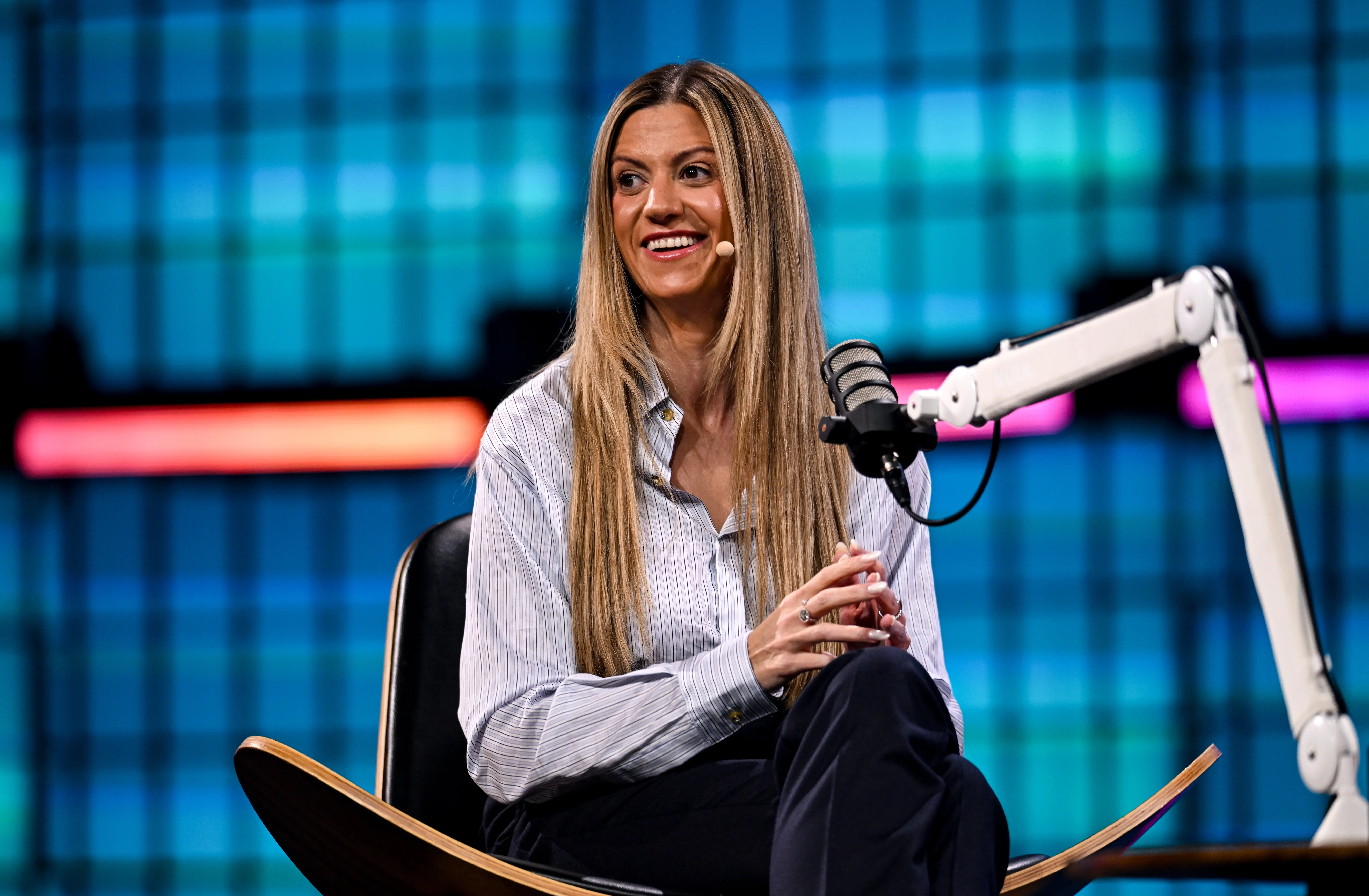 Keily Blair, CEO, OnlyFans on Centre Stage during day three of Web Summit 2025 at the MEO Arena in Lisbon, Portugal.