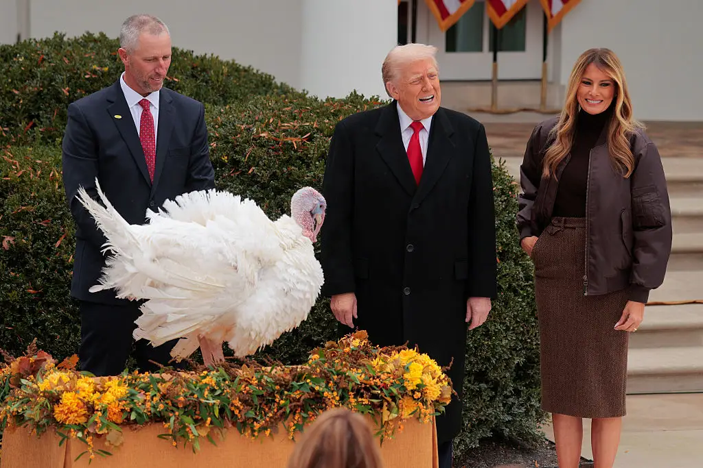 Melania Trump and Donald Trump at the White House turkey pardoning.