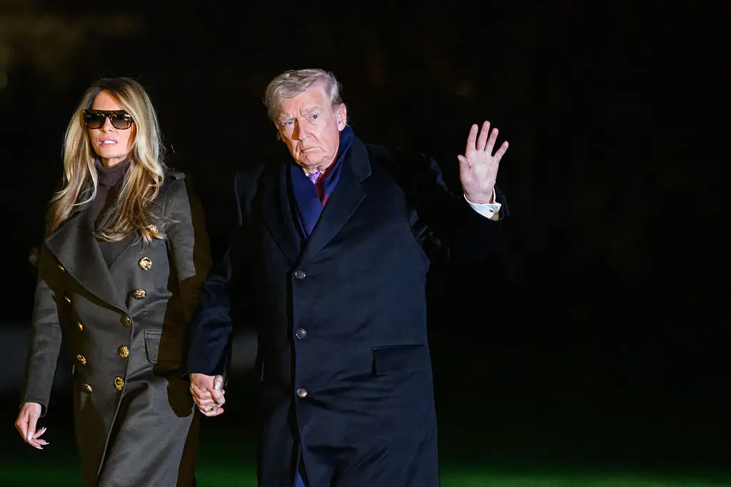 Melania Trump and Donald Trump return to the White House after Thanksgiving.