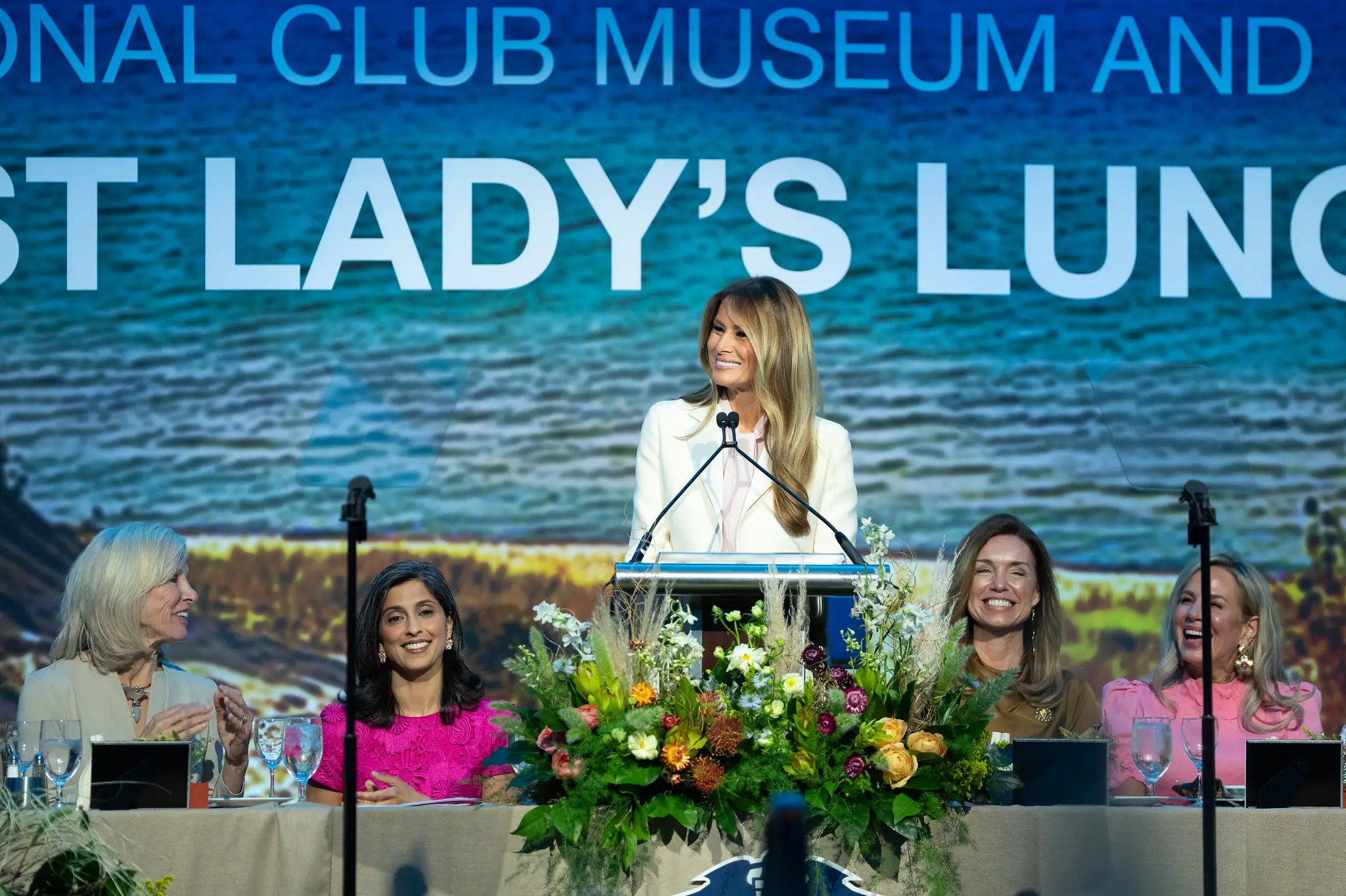 Melania Trump speaks at the annual Congressional Club's First Lady's Luncheon.