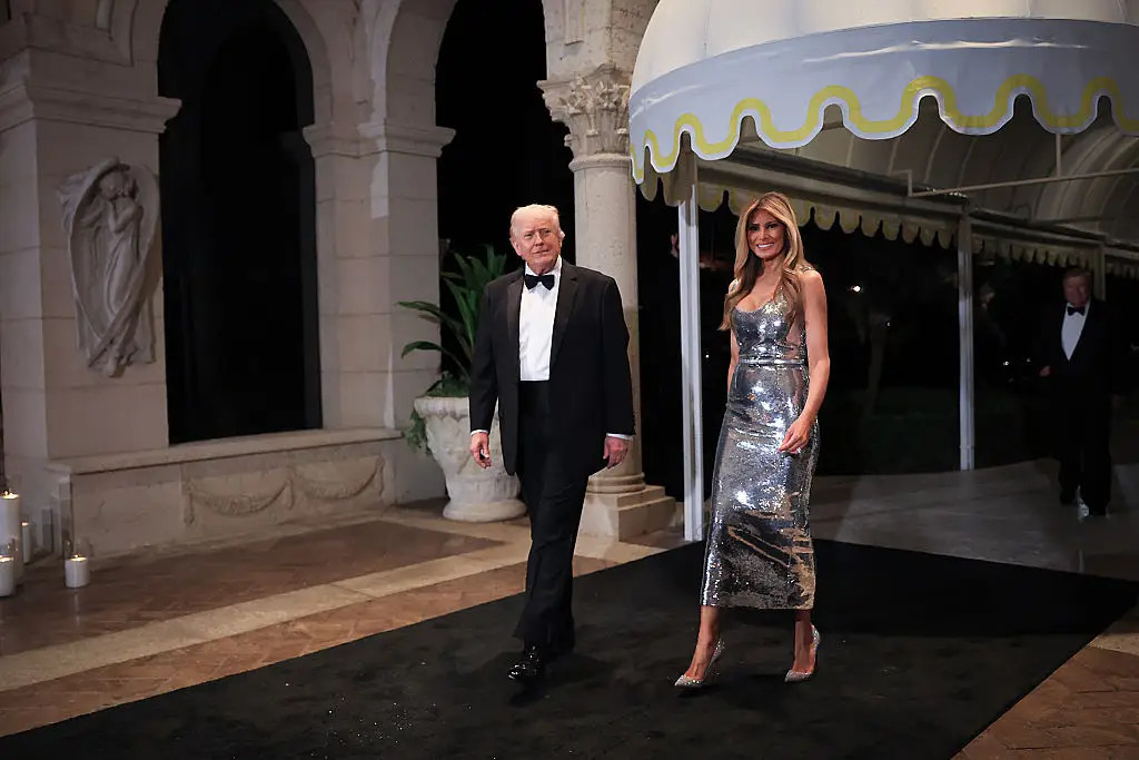 Donald Trump and Melania Trump at the Mar-a-Lago New Year's Eve party.