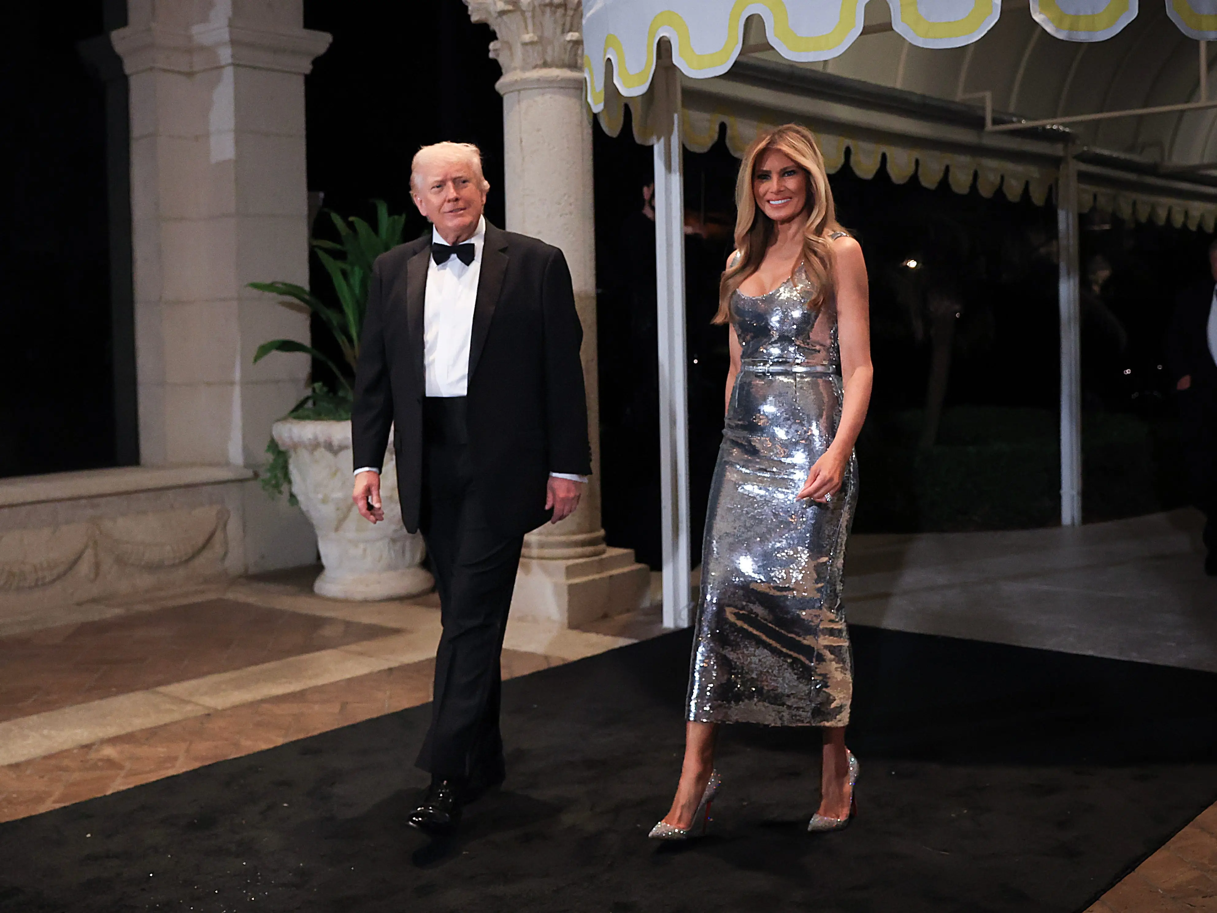 Donald and Melania Trump at Mar-a-Lago in December 2025.