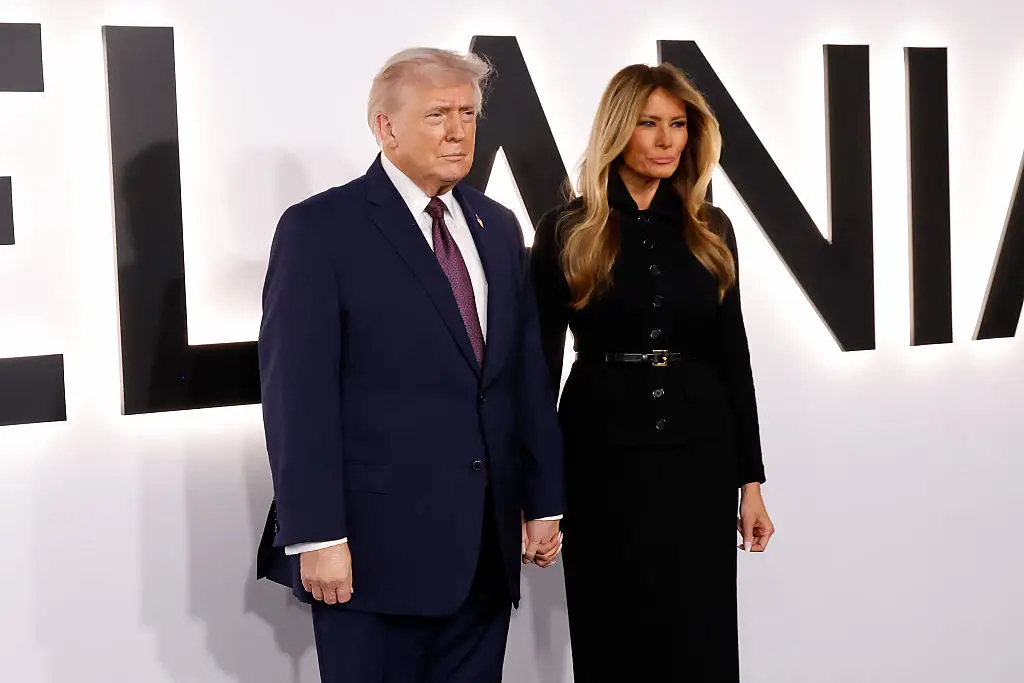 Donald Trump and Melania Trump at the premiere of 