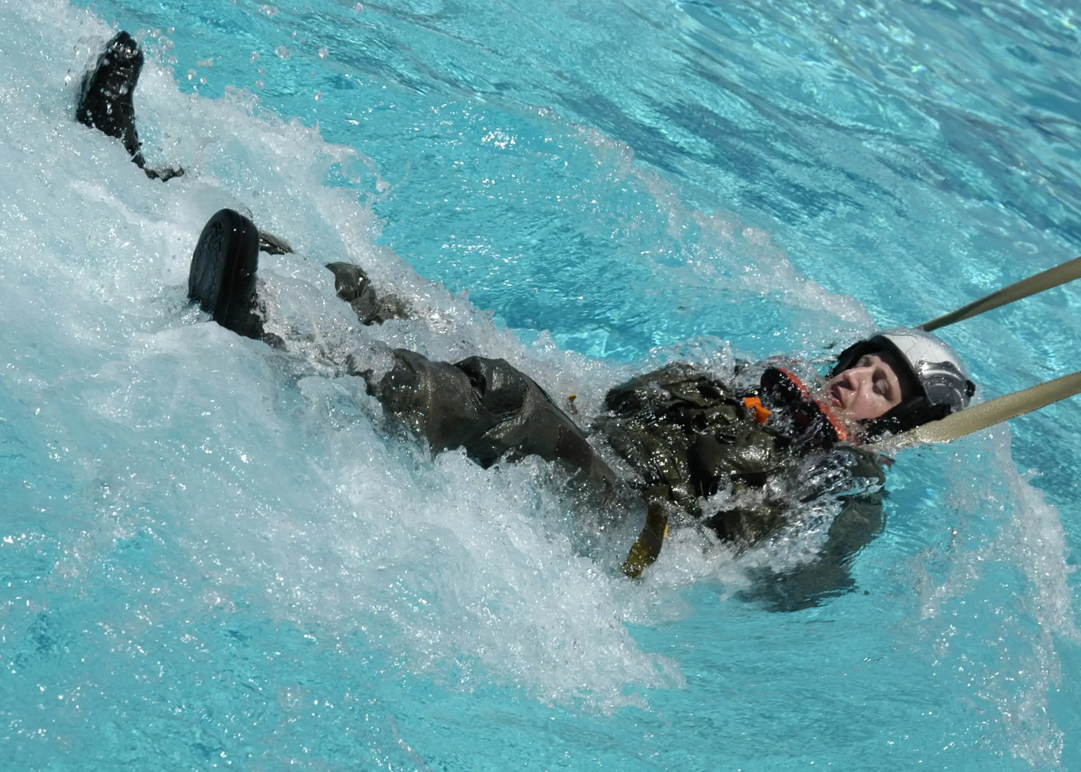 An aircrew student was dragged through the water during a 2005 training.