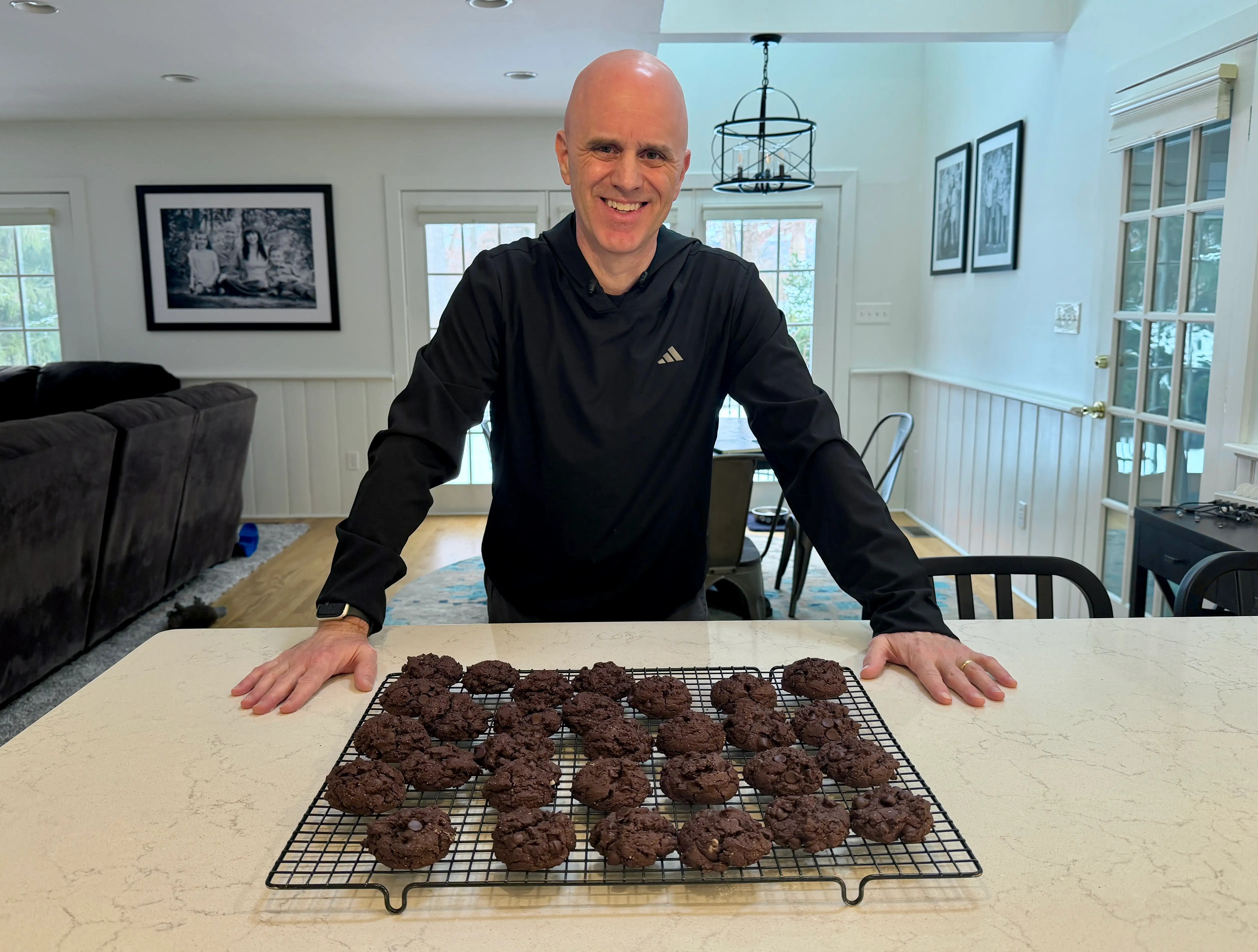 Man smiling with cookies
