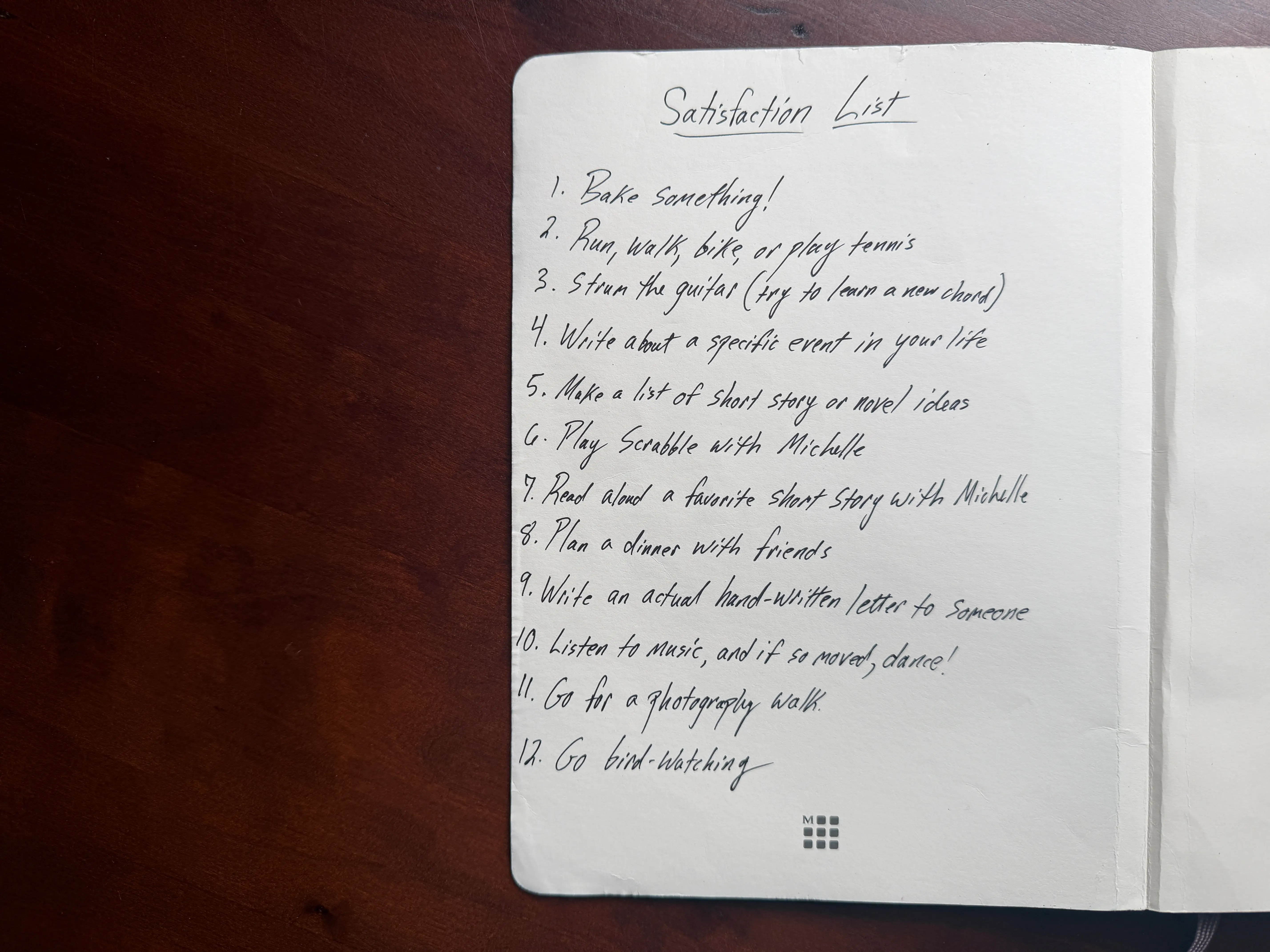 List of things to do on paper