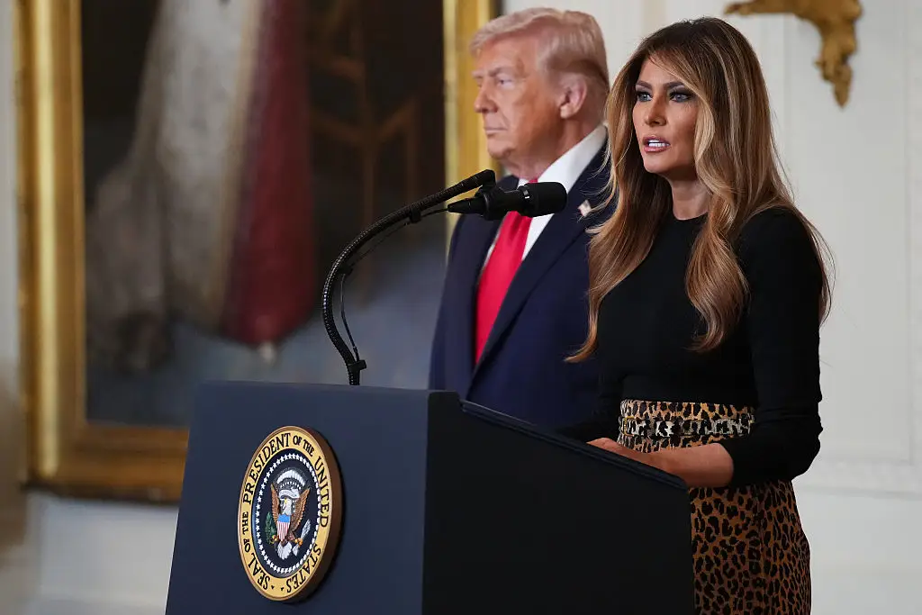 Melania Trump speaks at a Women's History Month event.