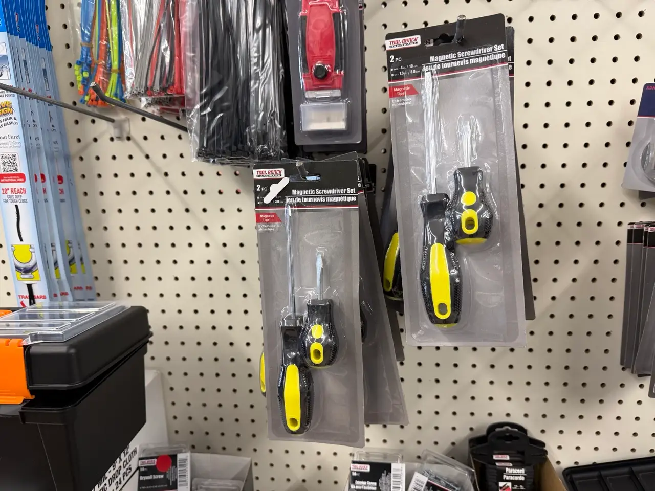 Tools on rack at Dollar Tree