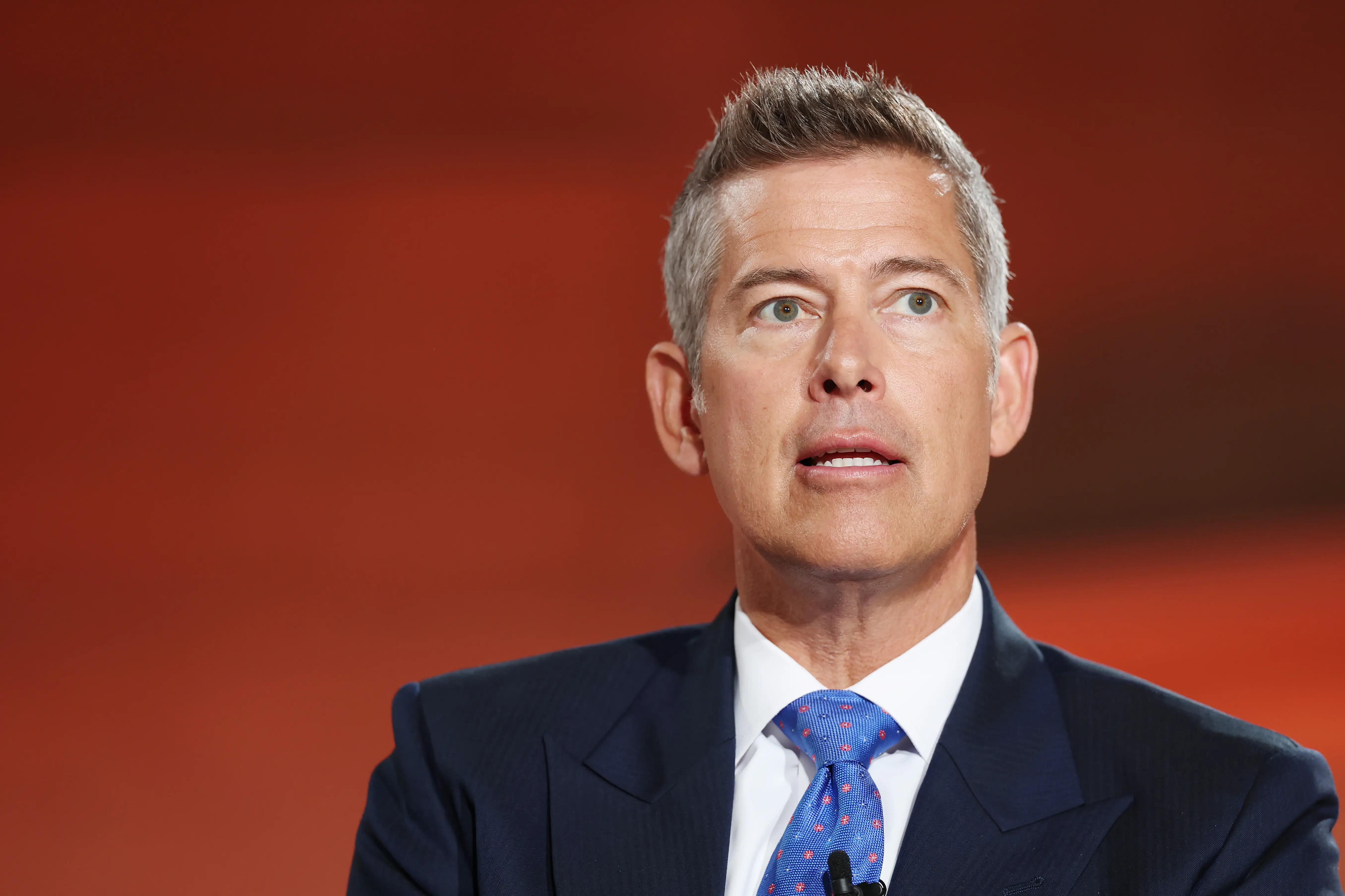 U.S. Secretary of Transportation Sean Duffy speaks during a panel at the BlackRock Infrastructure Summit on March 11, 2026 in Washington, DC