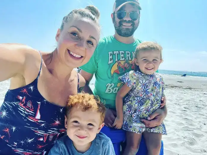 Family posing for selfie