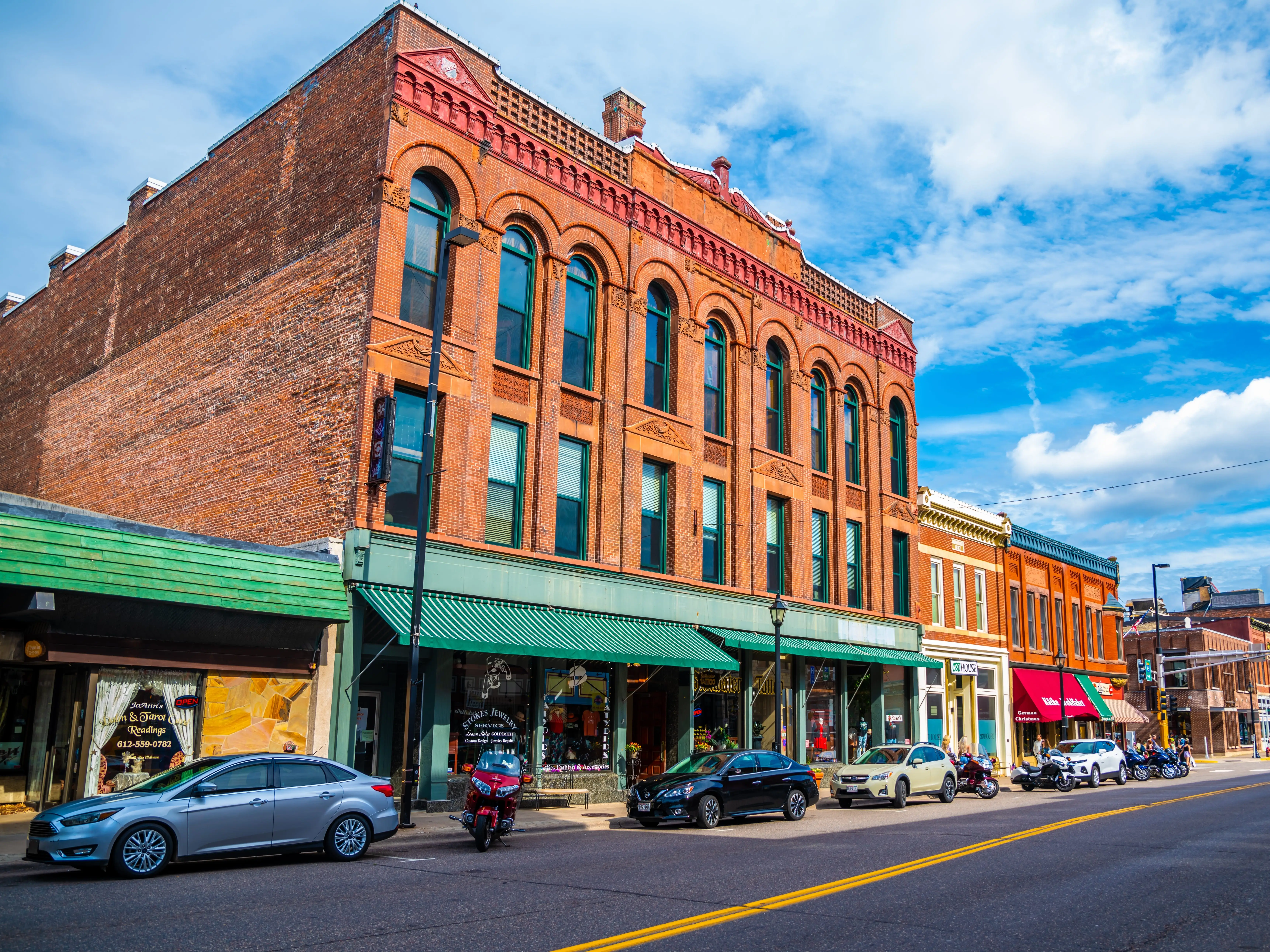 A downtown street in Stillwater, Minnesota.