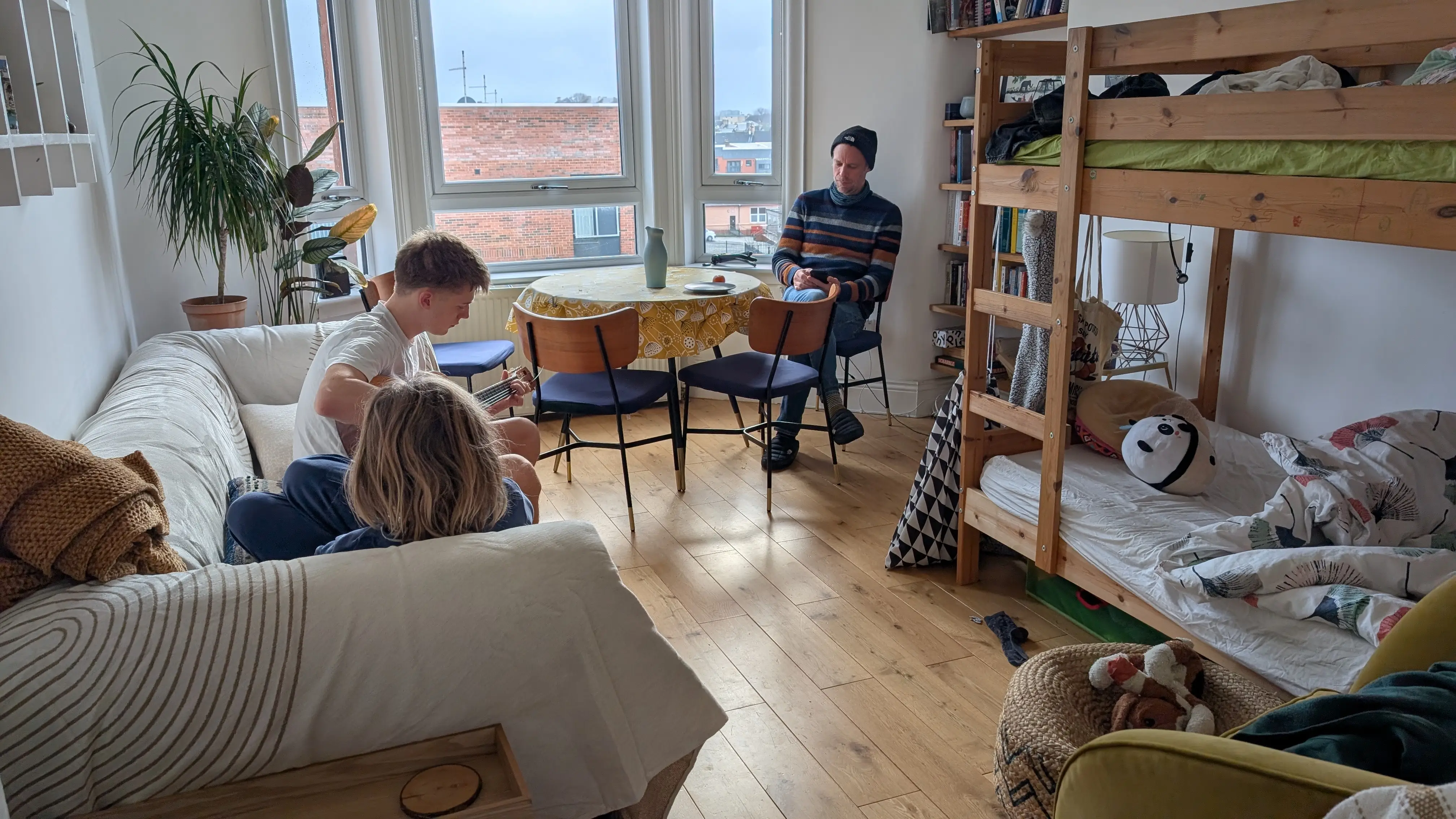 Family in living area