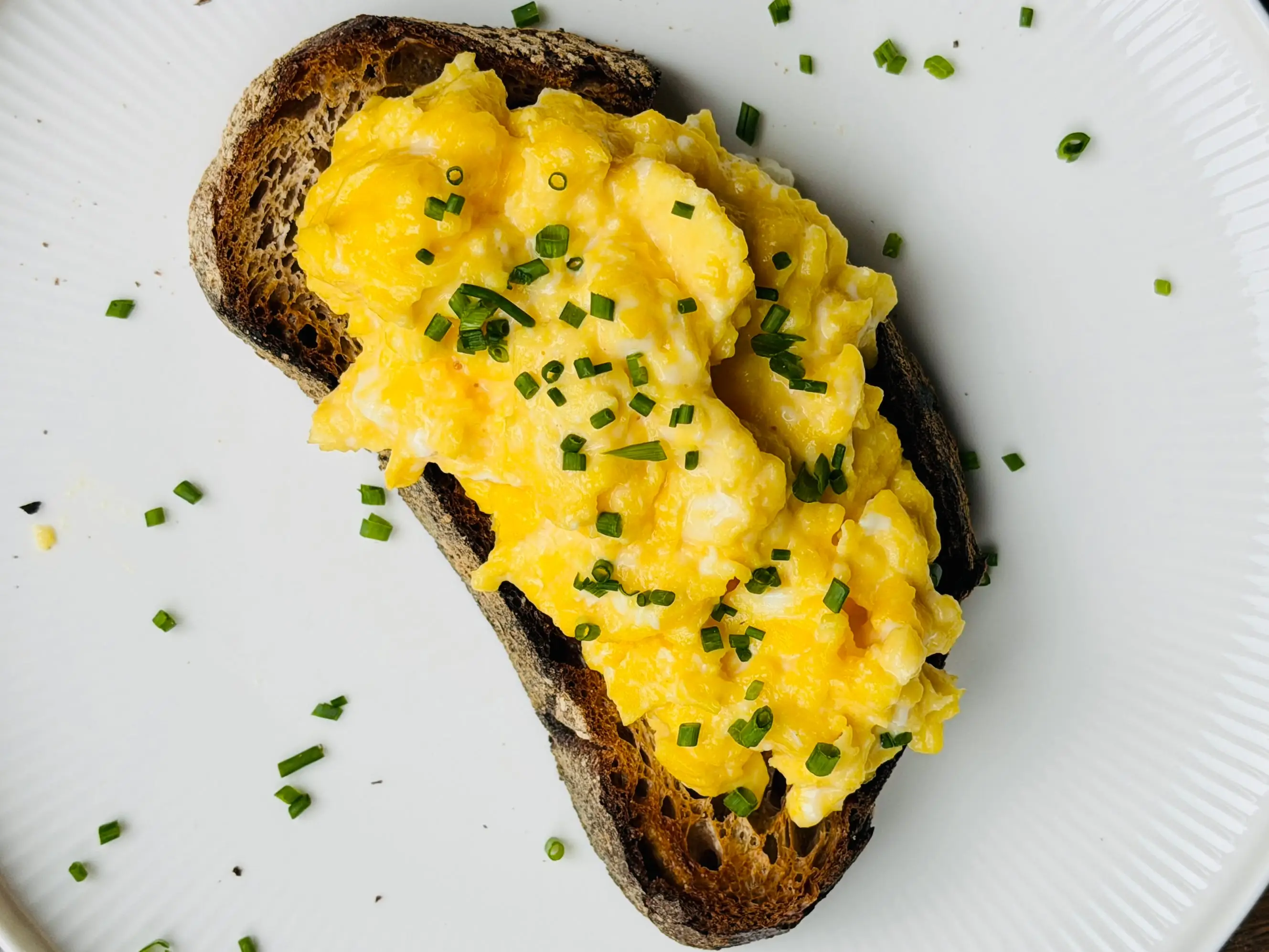 George Duran scrambled eggs on toast