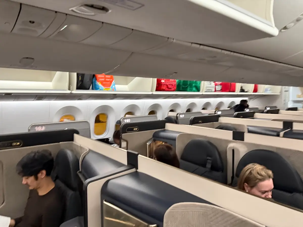 View above seats of Korena Air Prestige Suites 2.0 cabin