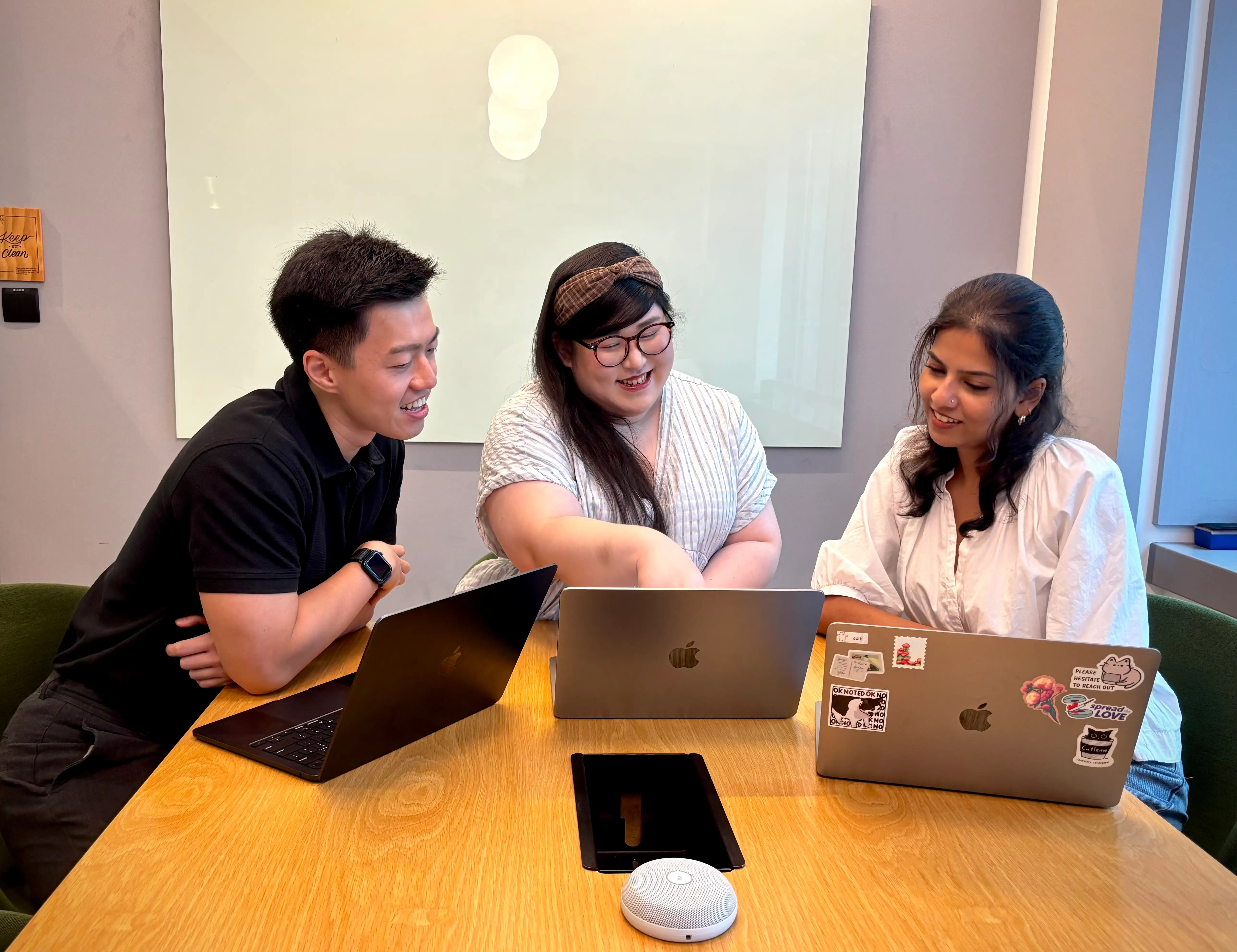 Lee Chong Ming, Cheryl Teh, and Aditi Bharade.