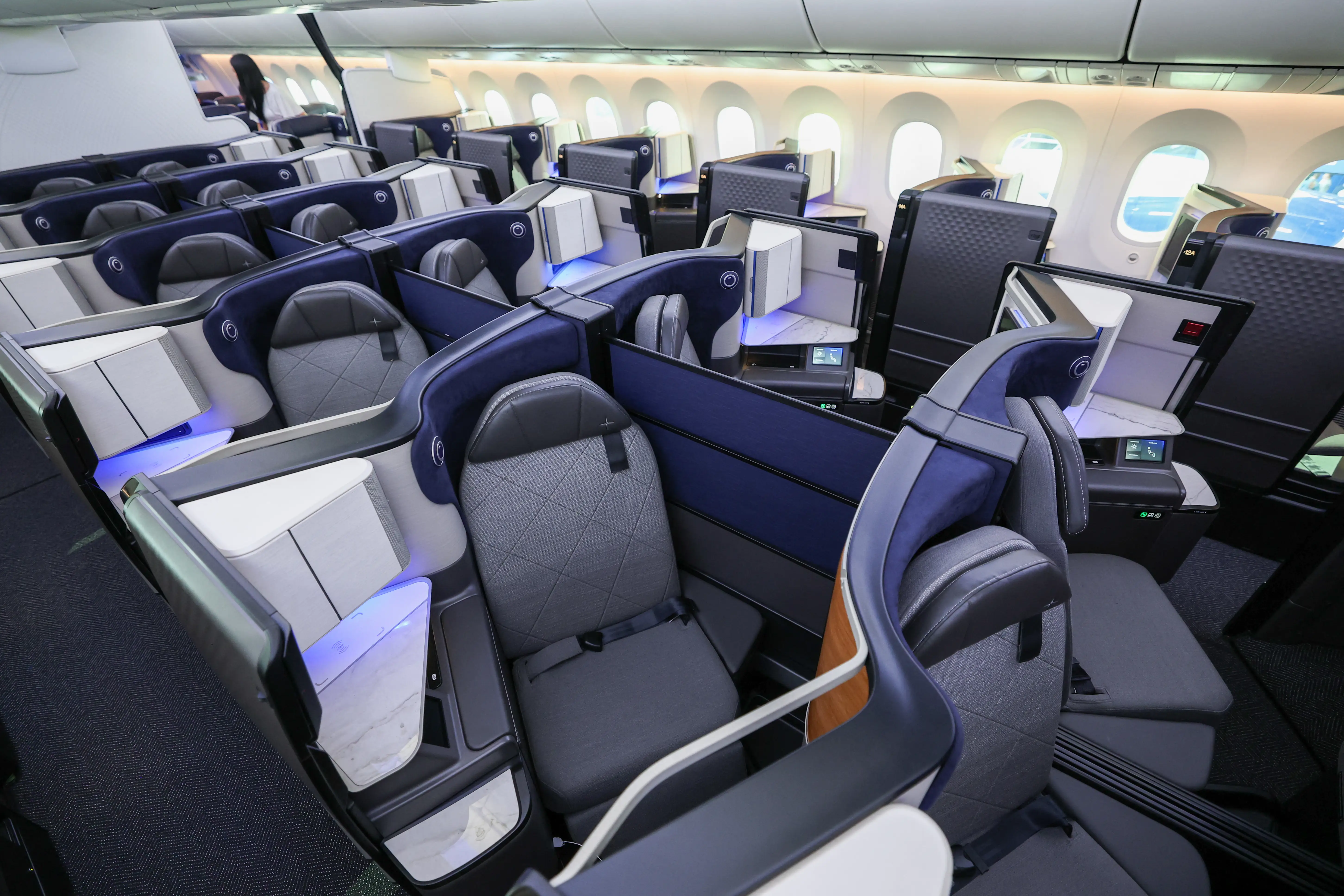 The new business class Polaris seating on United's future 787-9.